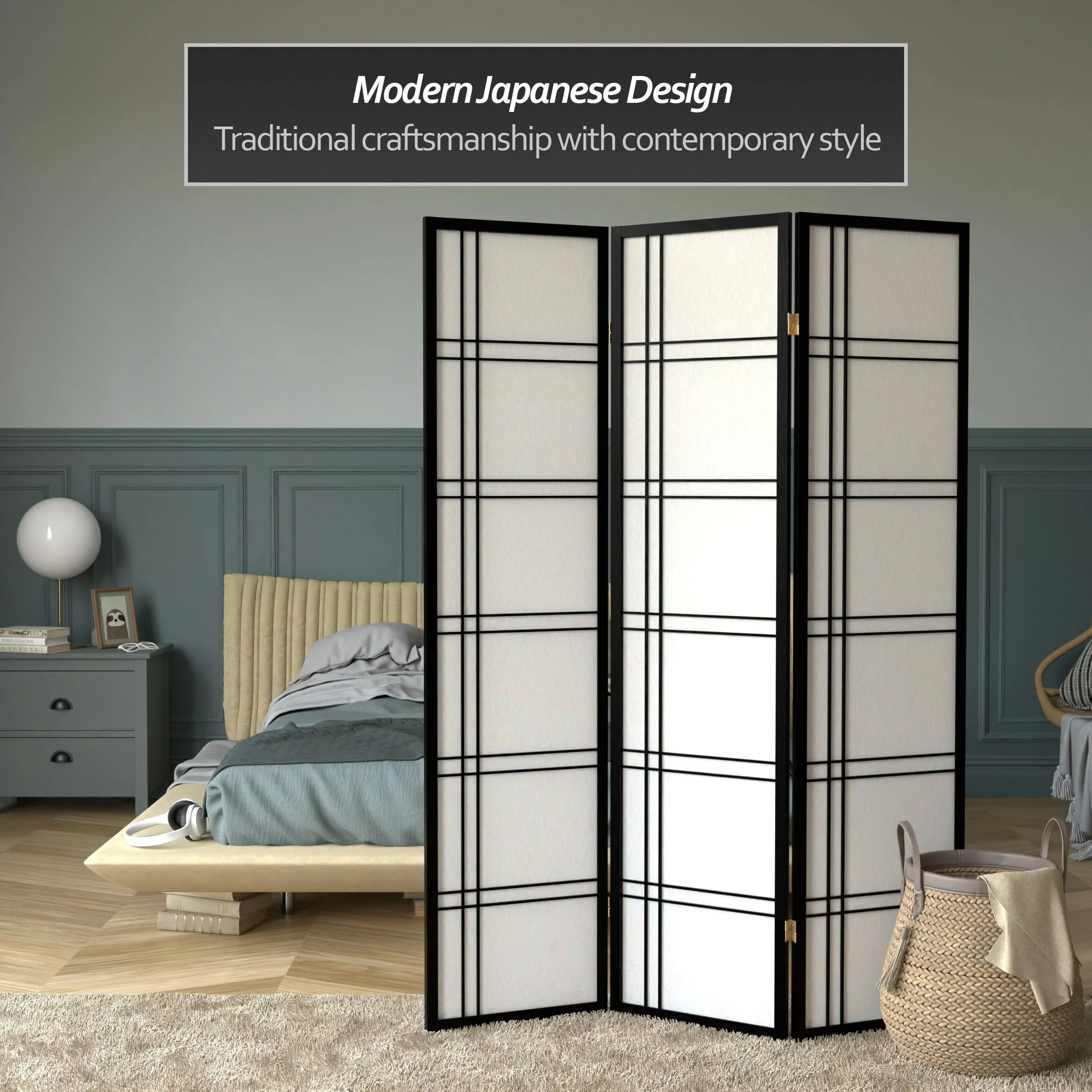 6 ft. Tall Double Cross Shoji Screen - Image 43