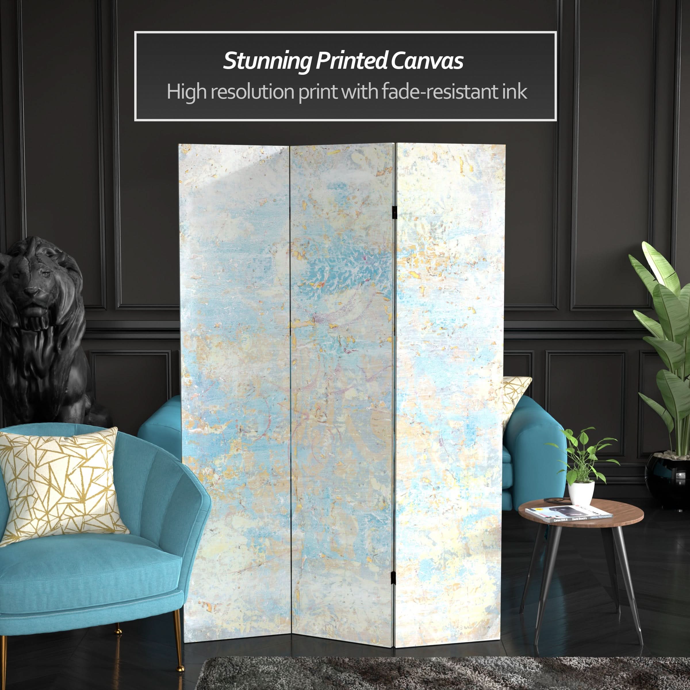 6 ft. Tall Double Sided Celestia Canvas Room Divider - Image 2