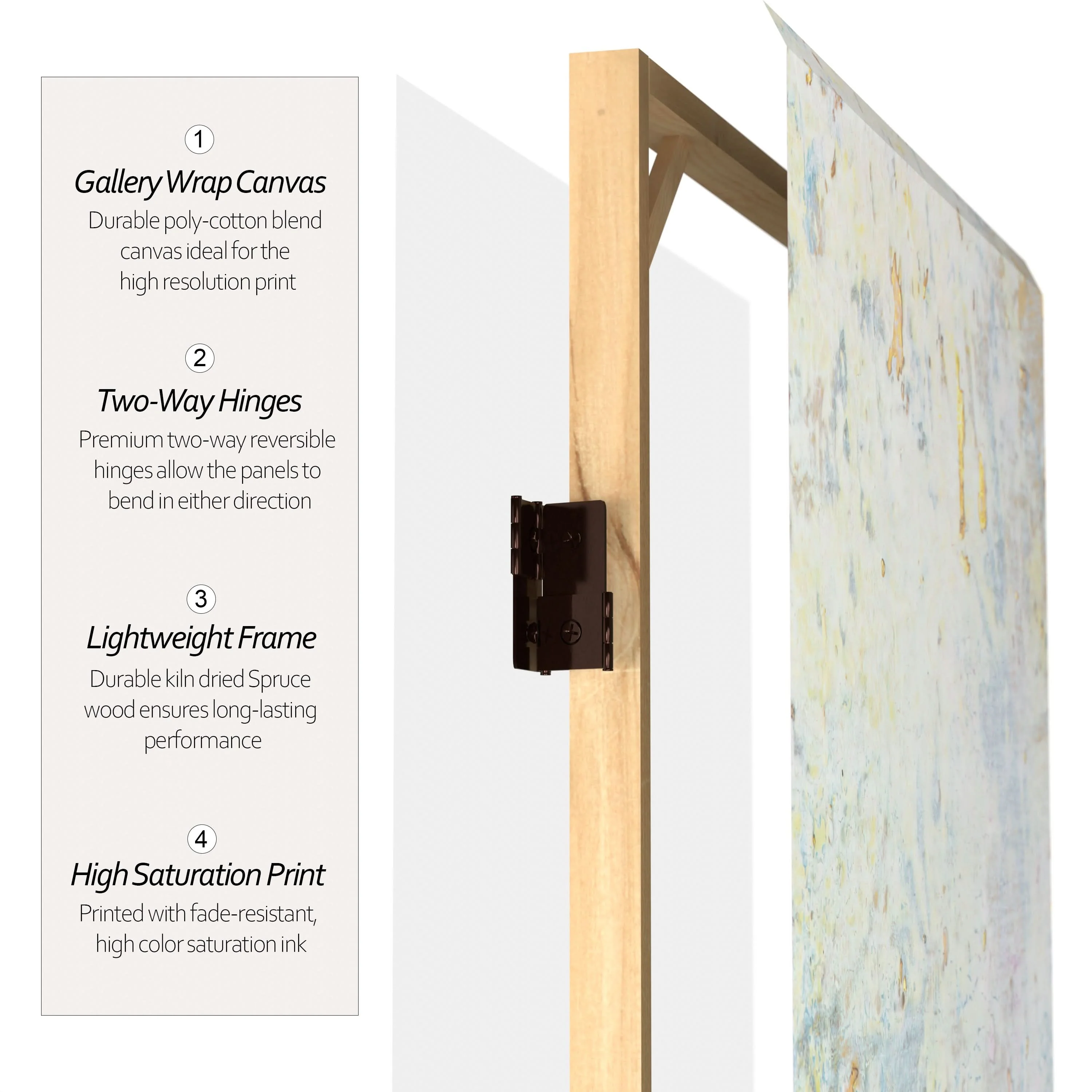 6 ft. Tall Double Sided Celestia Canvas Room Divider - Image 4