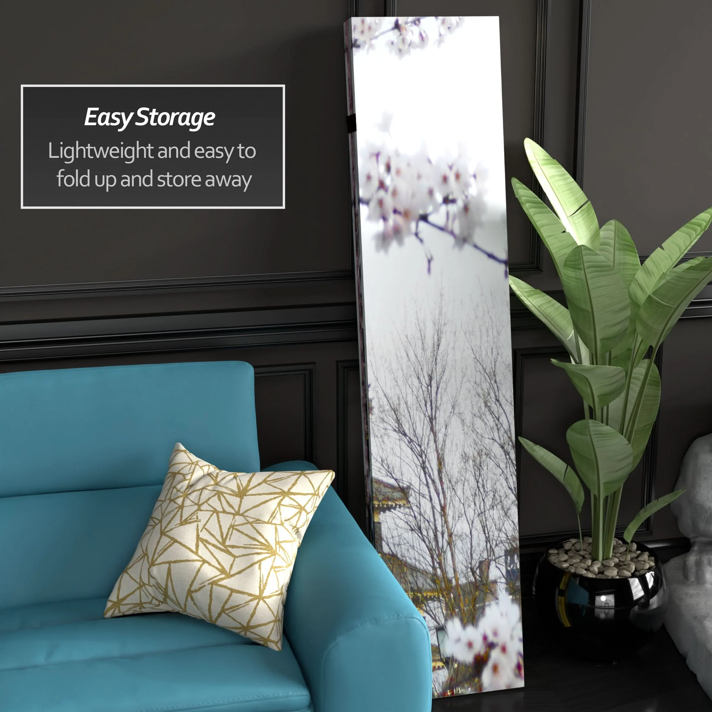 6 ft. Tall Double Sided Cherry Blossoms Room Divider - Image 3