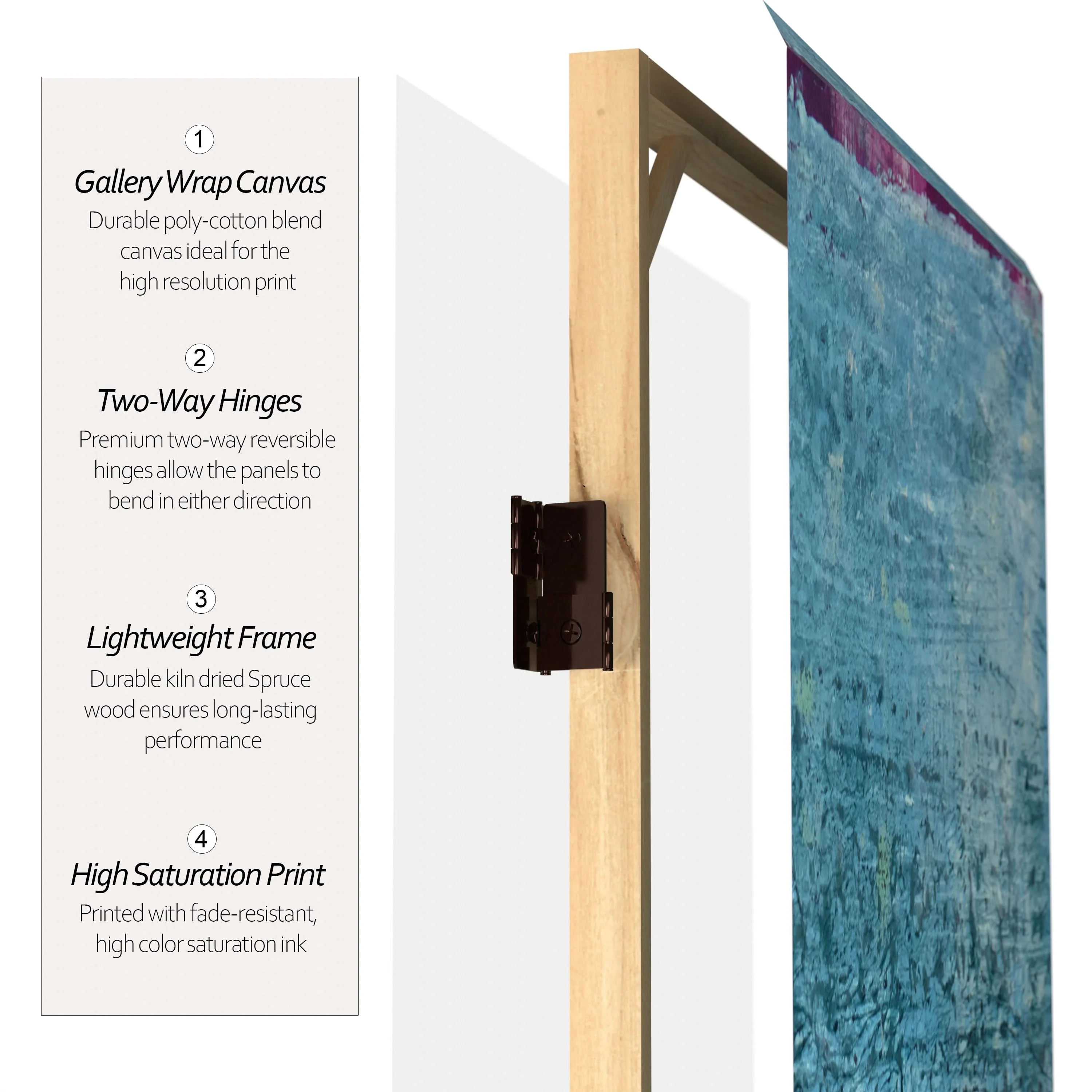 6 ft. Tall Double Sided Horizon Canvas Room Divider - Image 4