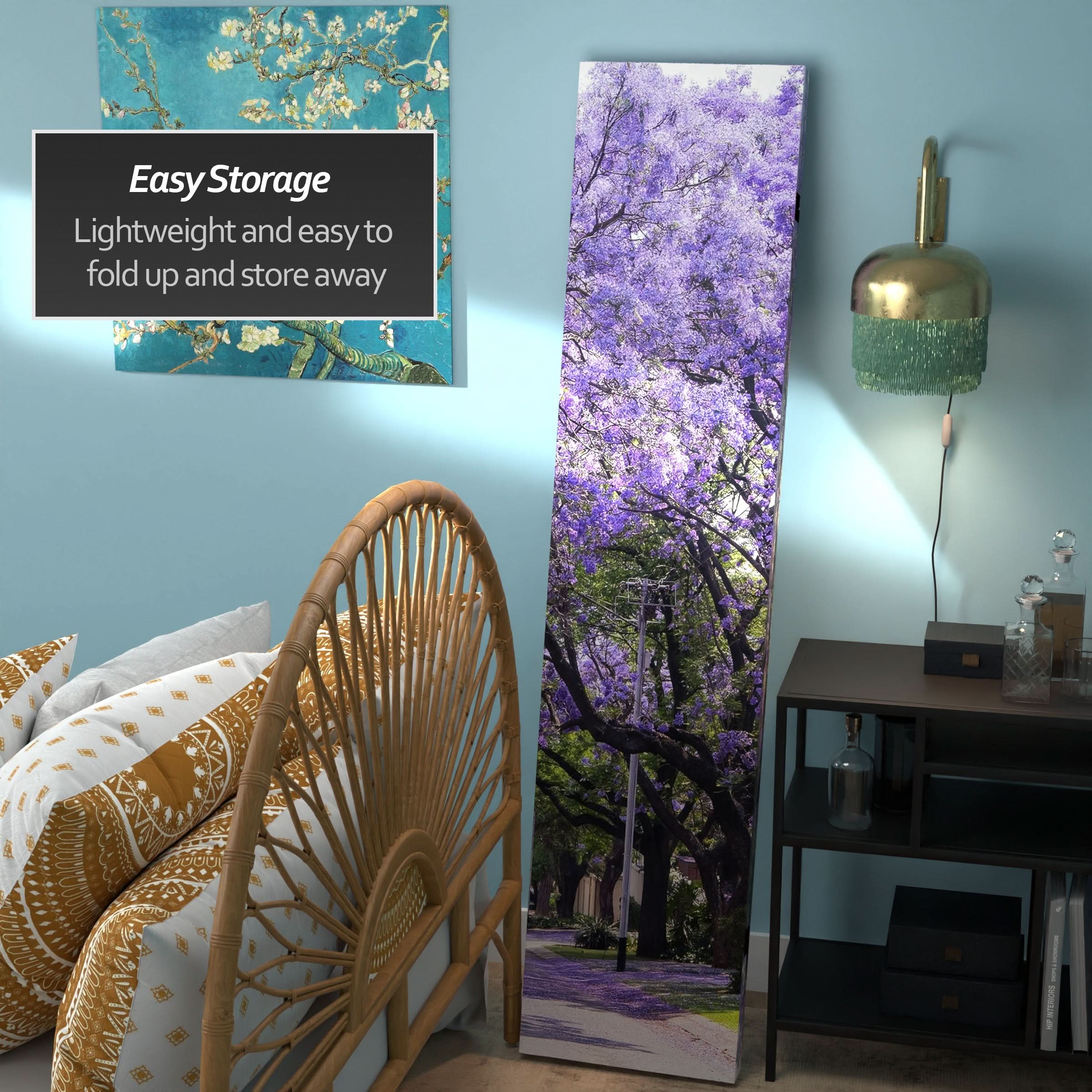 6 ft. Tall Double Sided Lavender Road Canvas Room Divider - Image 3