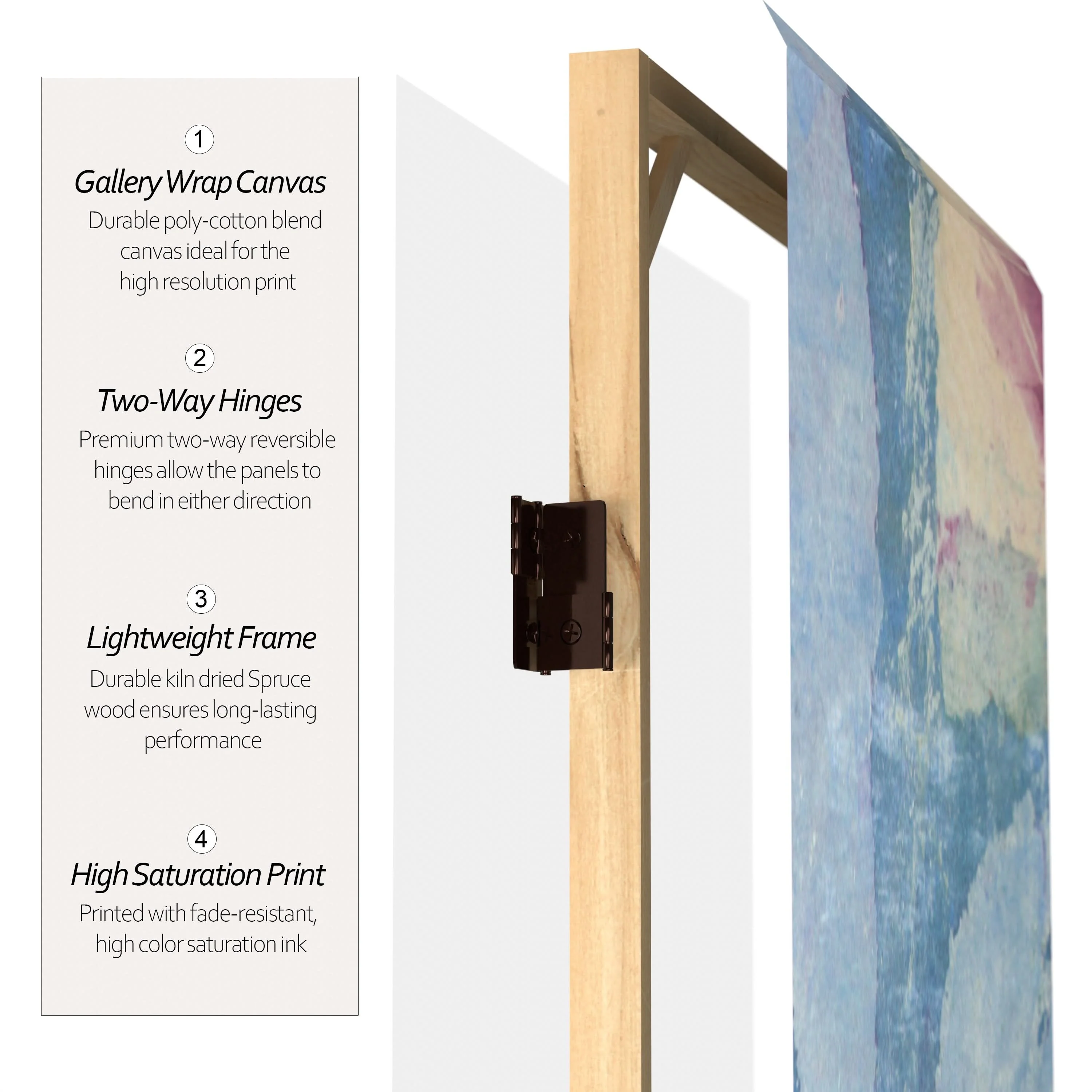 6 ft. Tall Double Sided Love Blossom Canvas Room Divider - Image 4