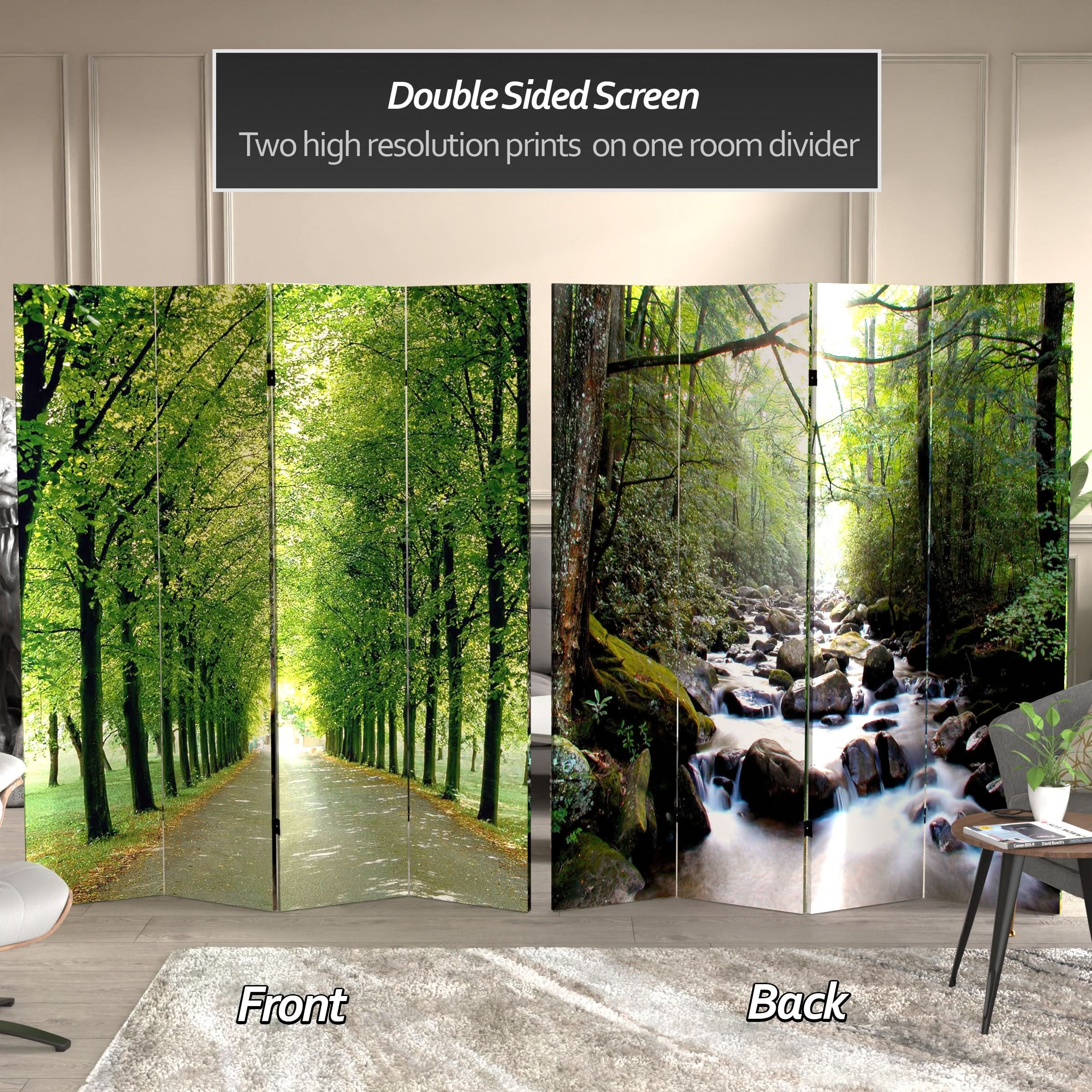 6 ft. Tall Double Sided Path of Life Canvas Room Divider - Image 2