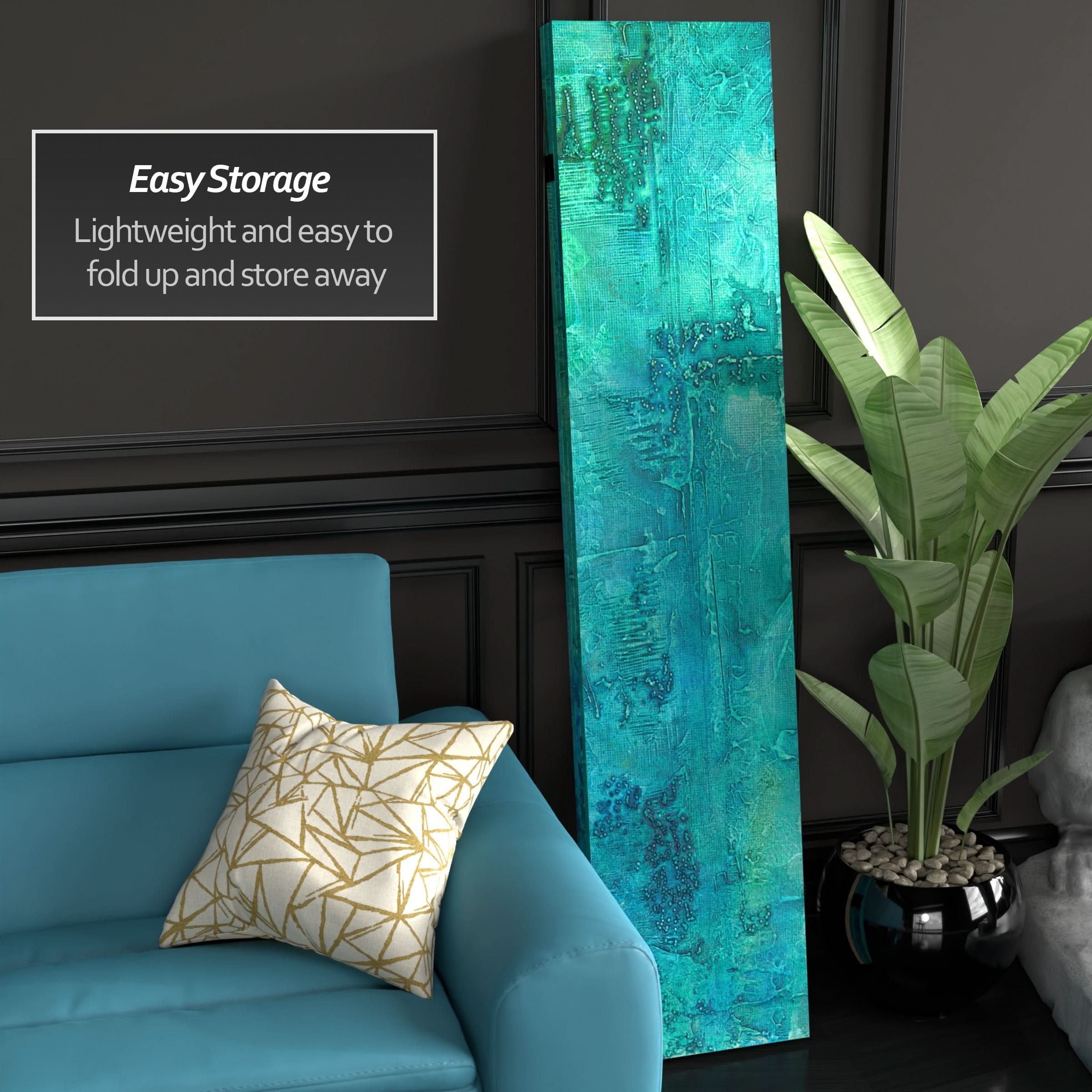 6 ft. Tall Double Sided Water Bird Canvas Room Divider - Image 3