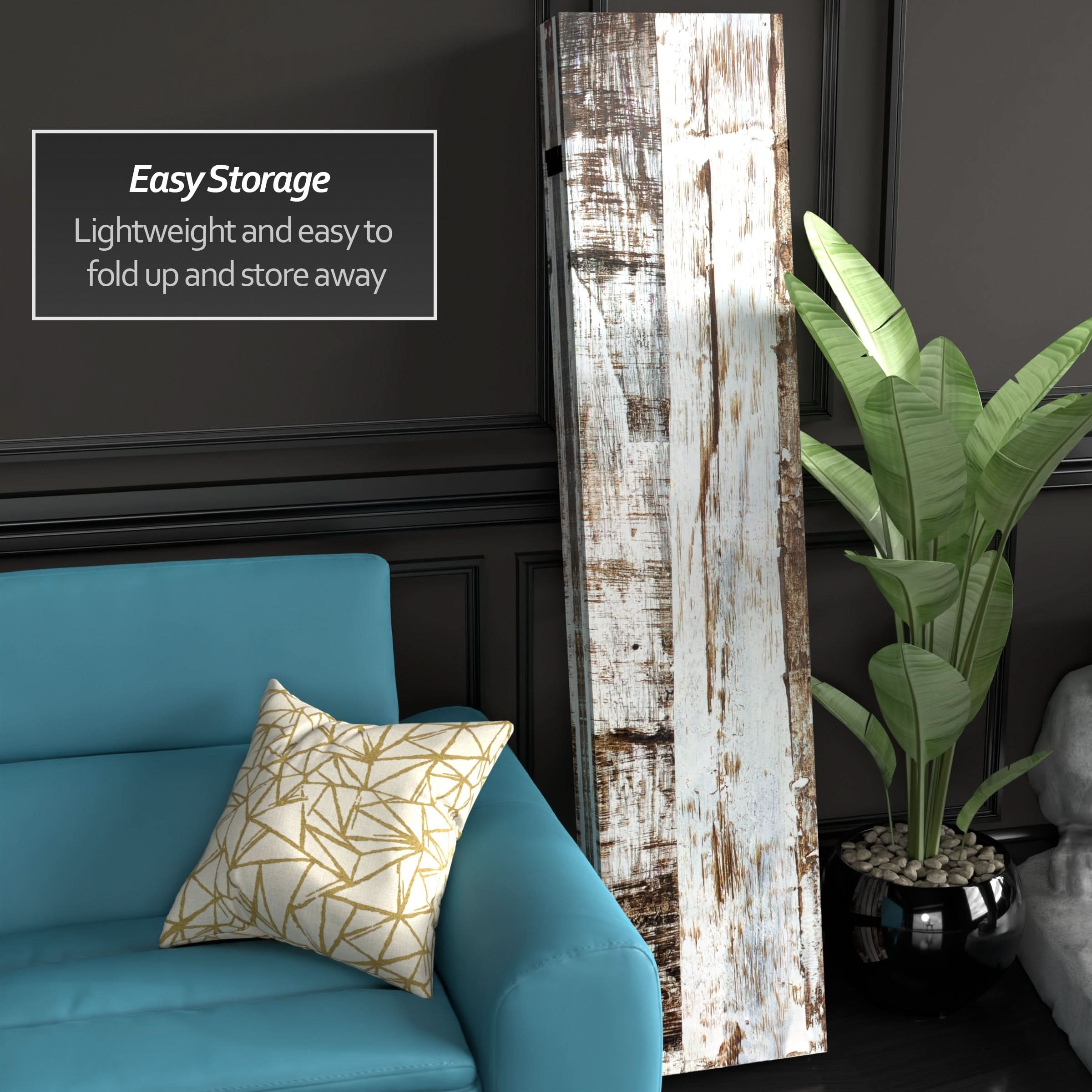 6 ft. Tall Double Sided Winter Woods Canvas Room Divider - Image 3