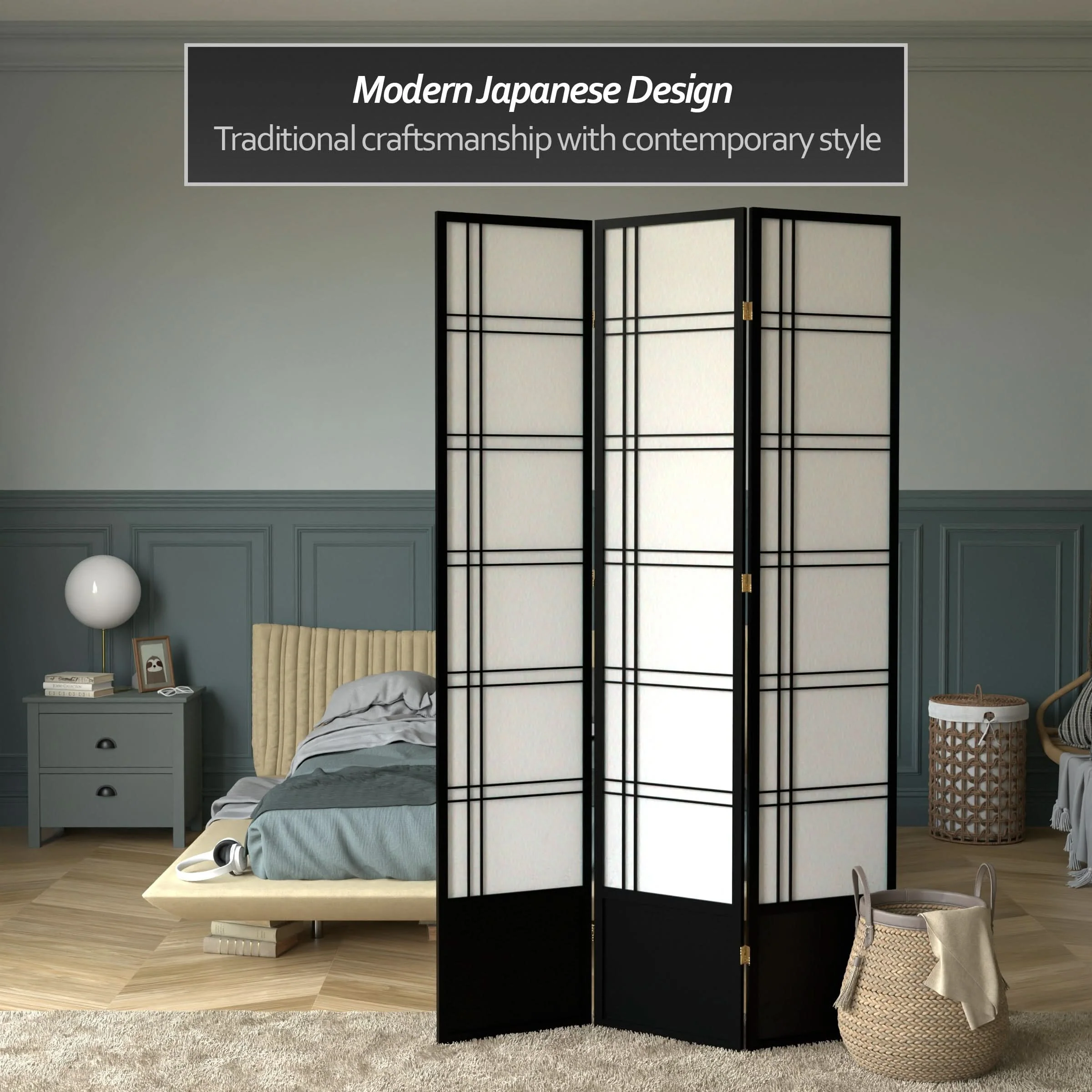 7 ft. Tall Double Cross Shoji Screen - Image 25