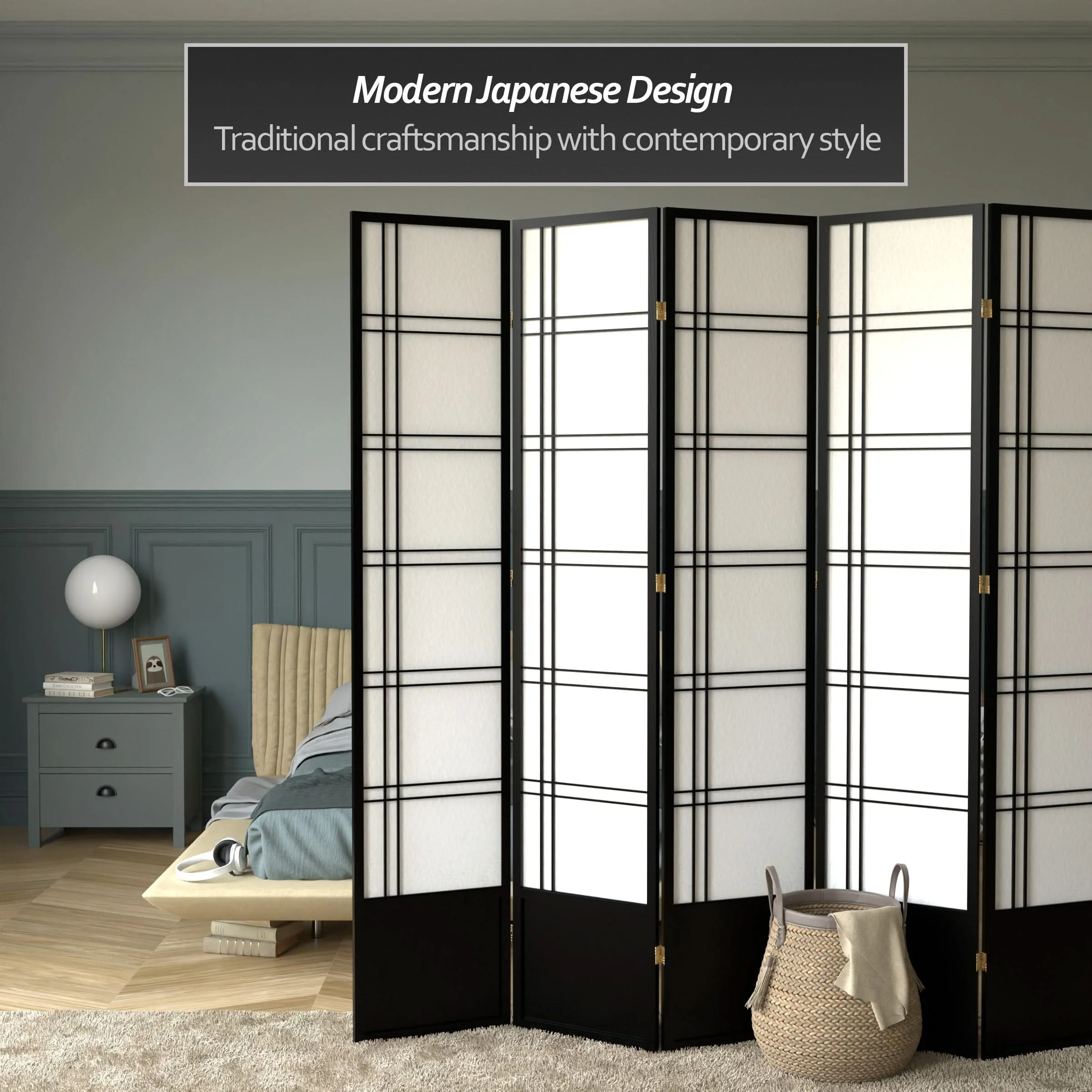 7 ft. Tall Double Cross Shoji Screen - Image 28