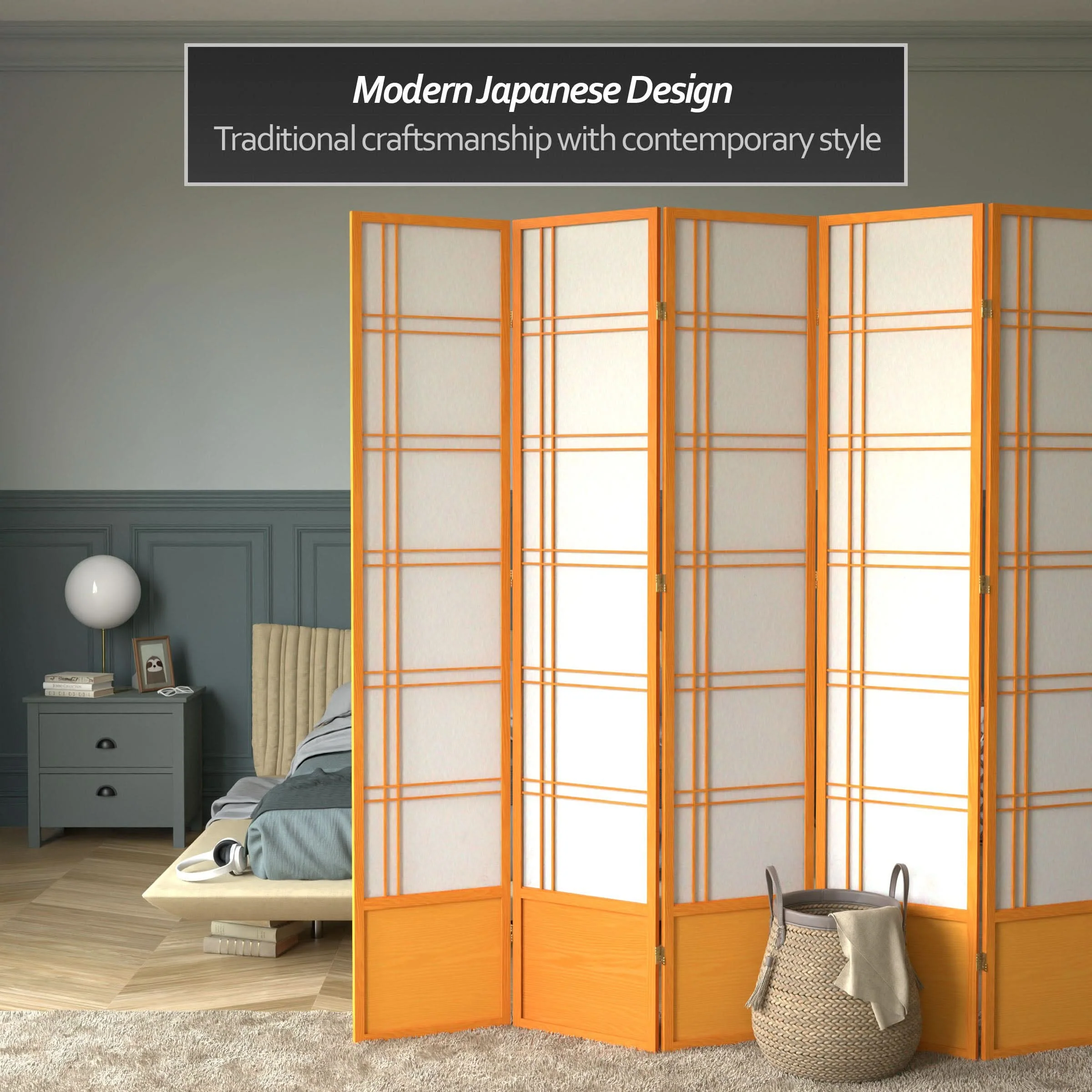 7 ft. Tall Double Cross Shoji Screen - Image 31