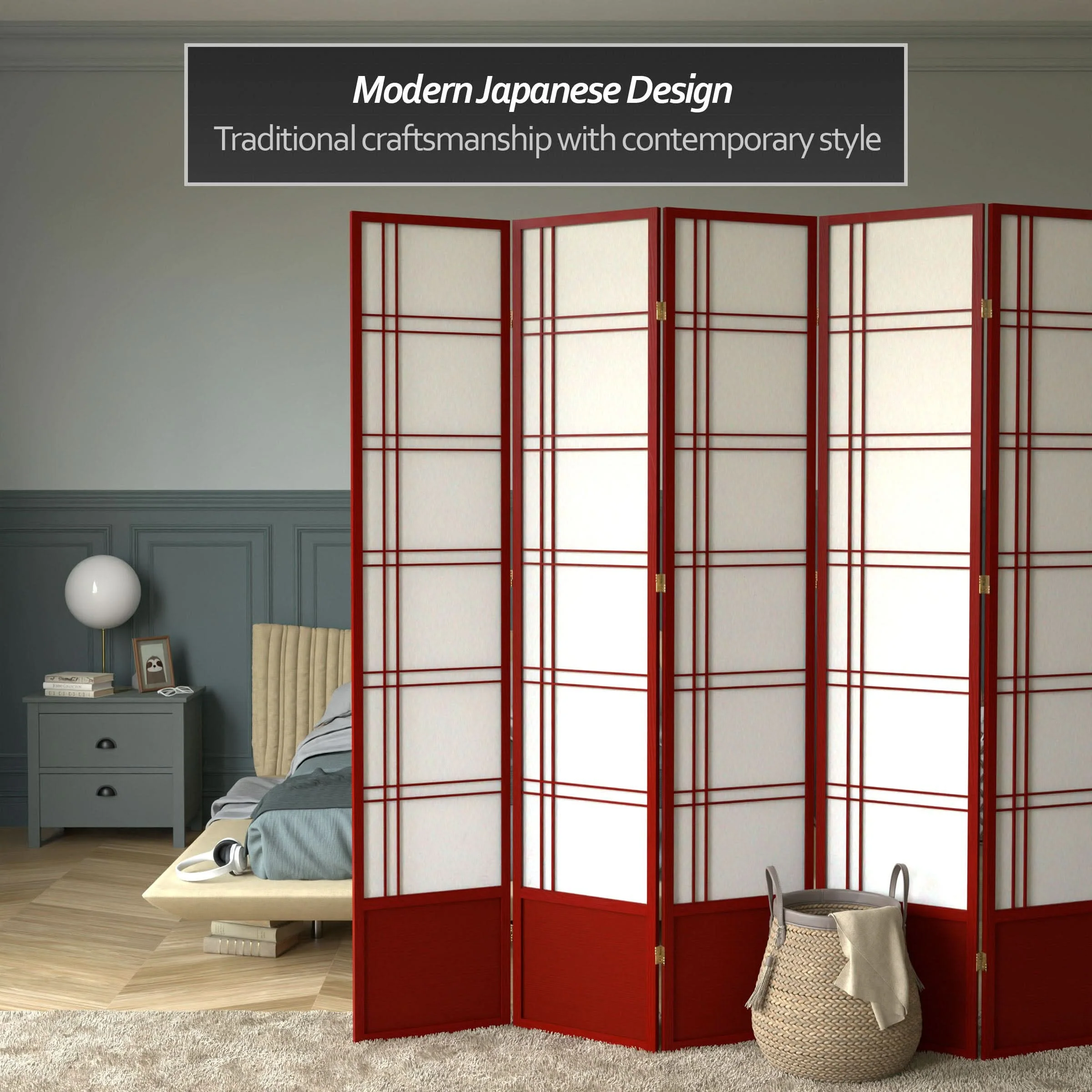 7 ft. Tall Double Cross Shoji Screen - Image 40