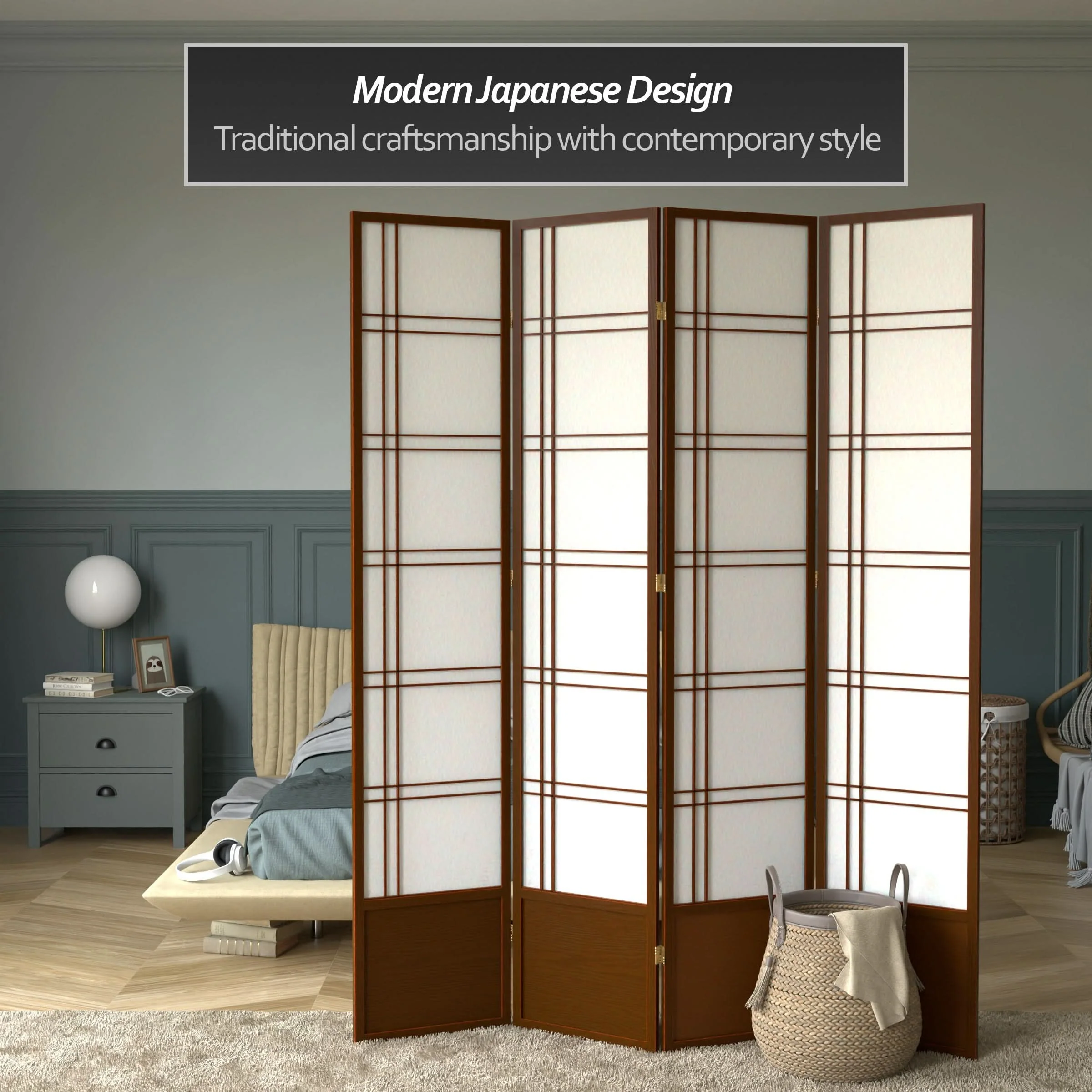 7 ft. Tall Double Cross Shoji Screen - Image 42