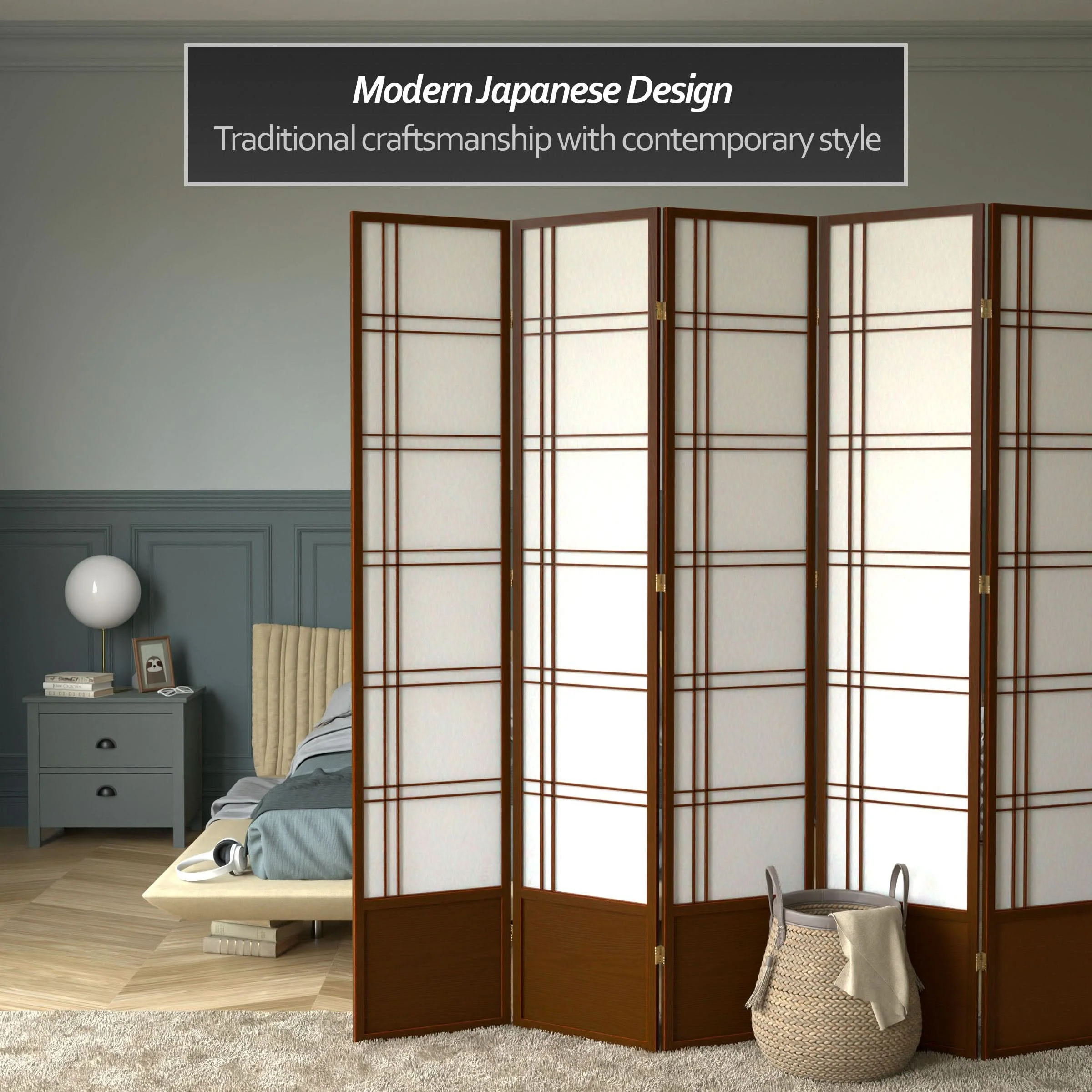 7 ft. Tall Double Cross Shoji Screen - Image 43