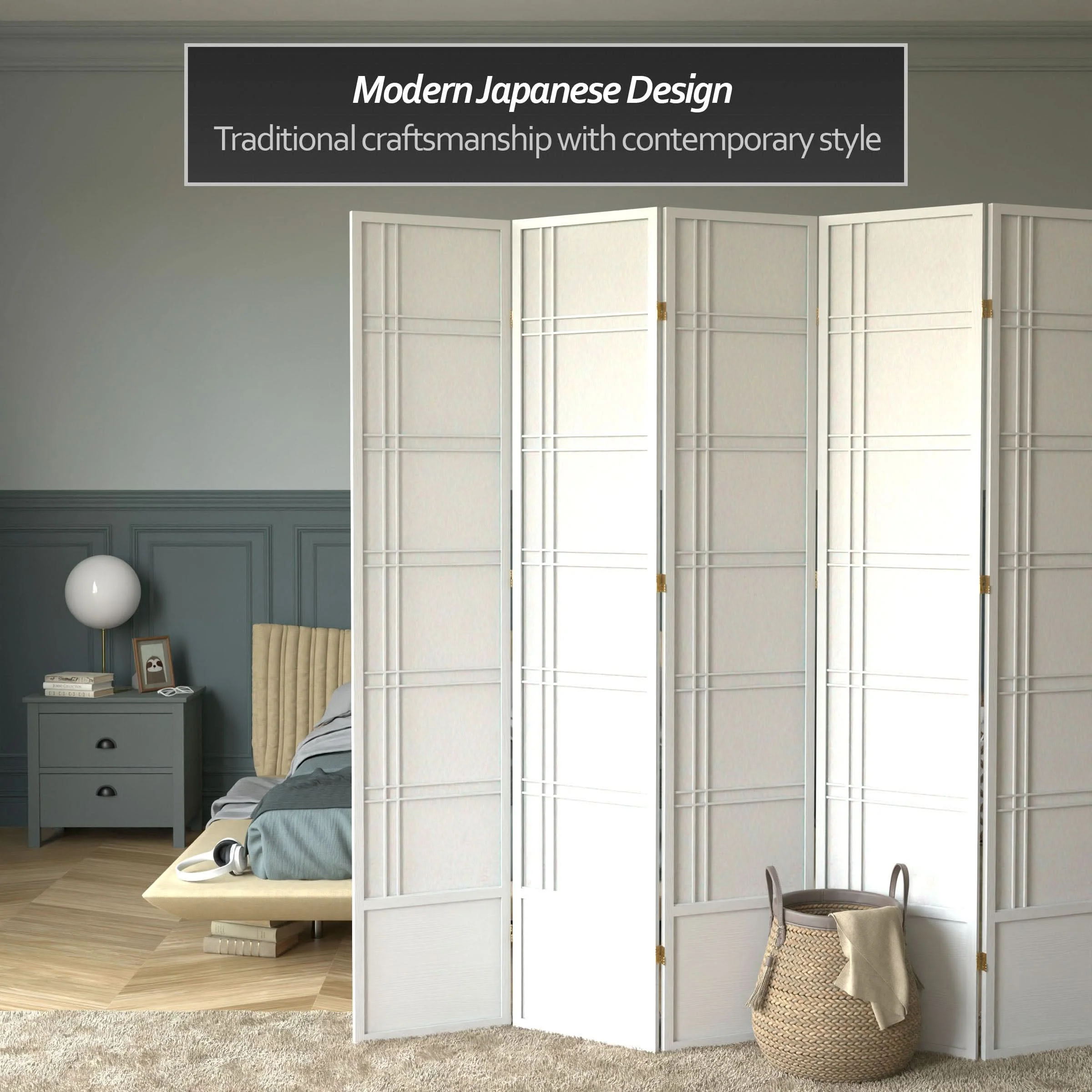 7 ft. Tall Double Cross Shoji Screen - Image 48