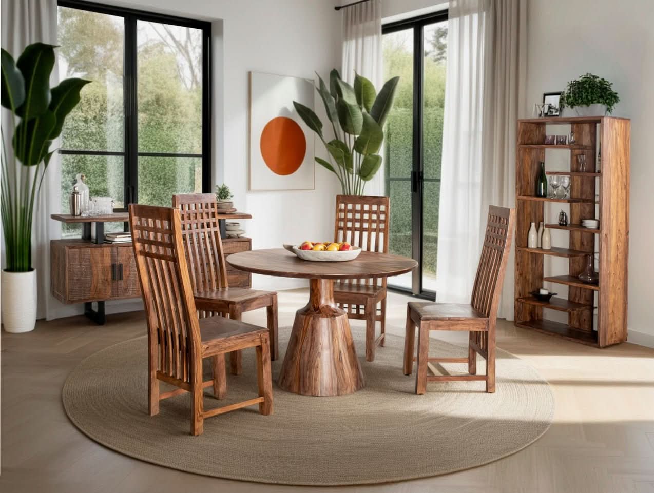 Acres 46" Sheesham Wood Round Dining Table - Image 3
