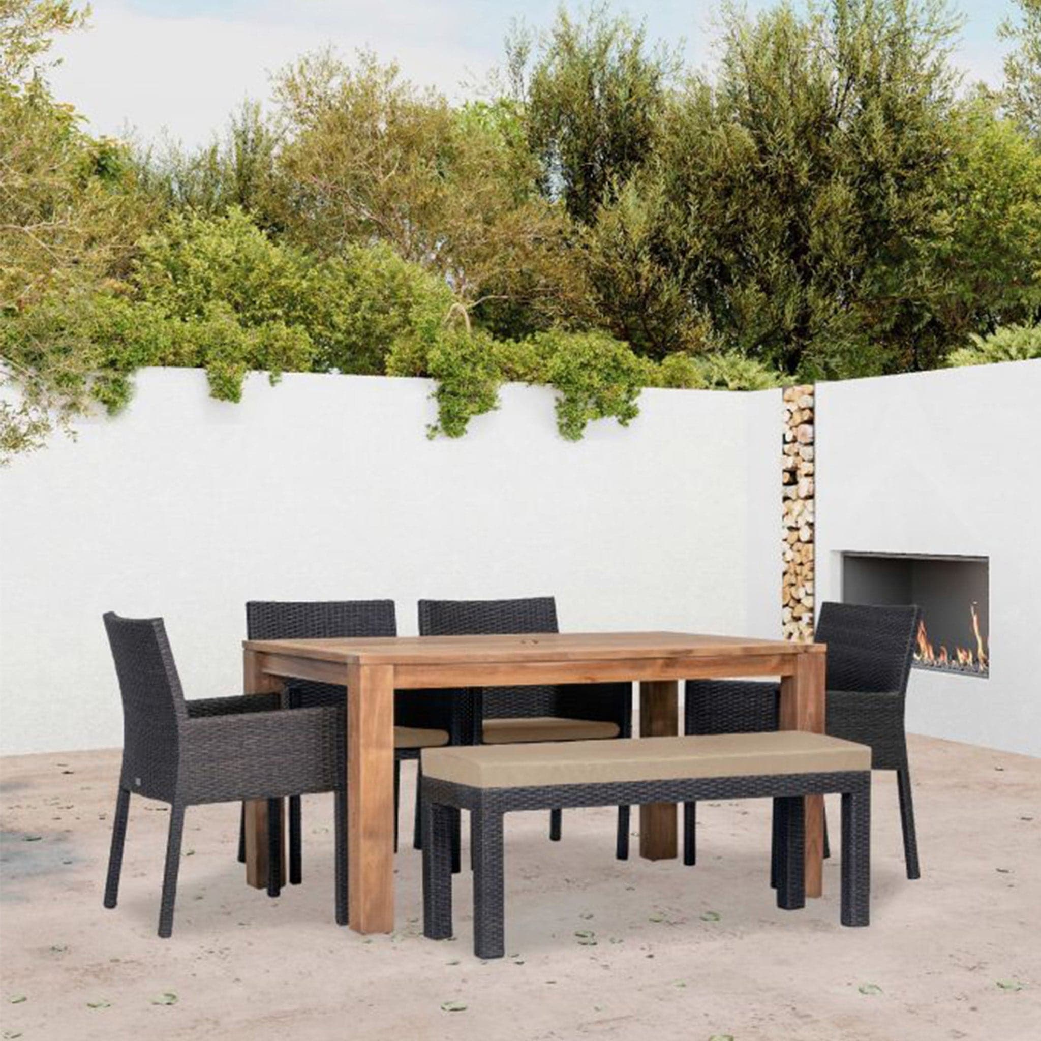 Arden Teak 6 Piece Bench Dining Set - Image 10