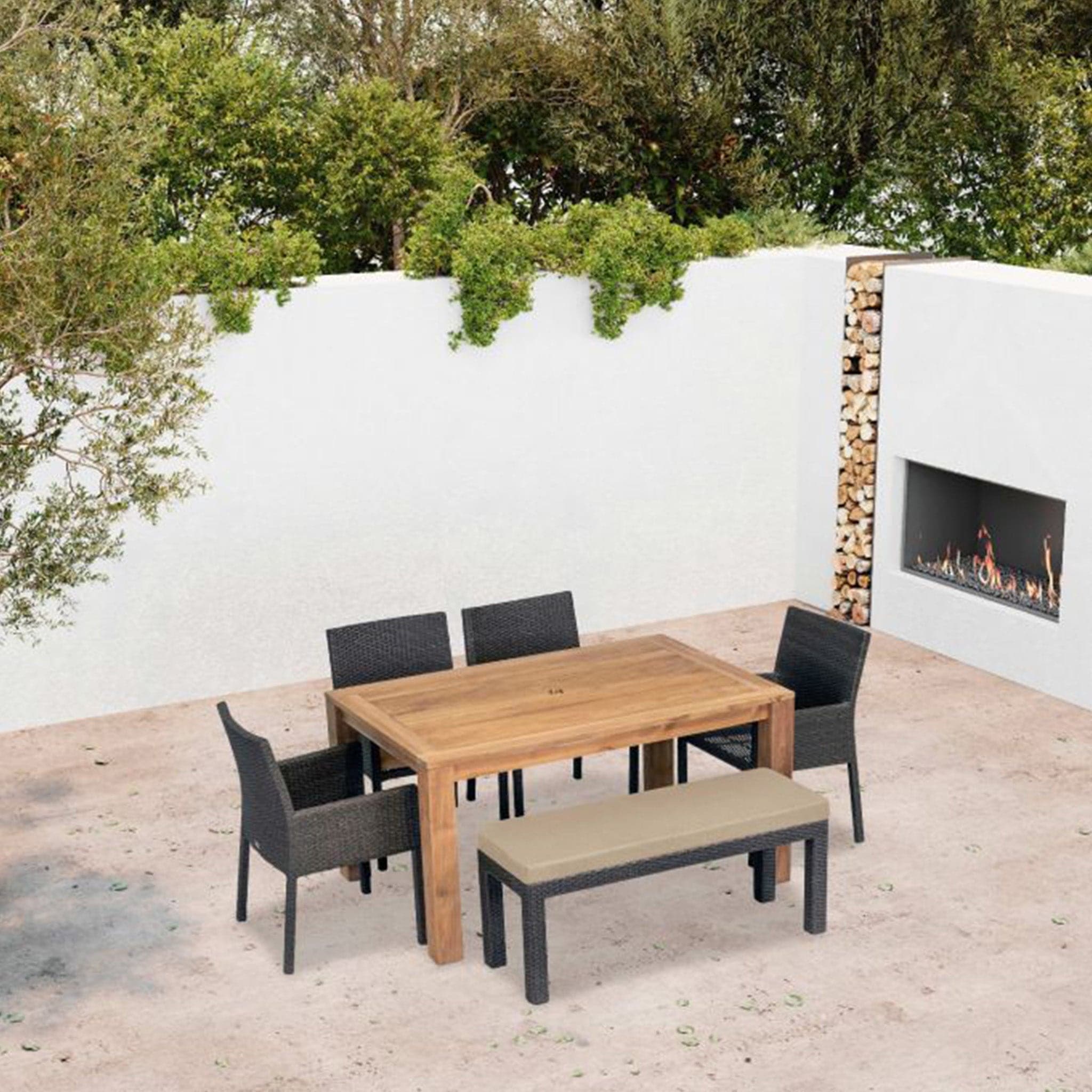 Arden Teak 6 Piece Bench Dining Set - Image 11
