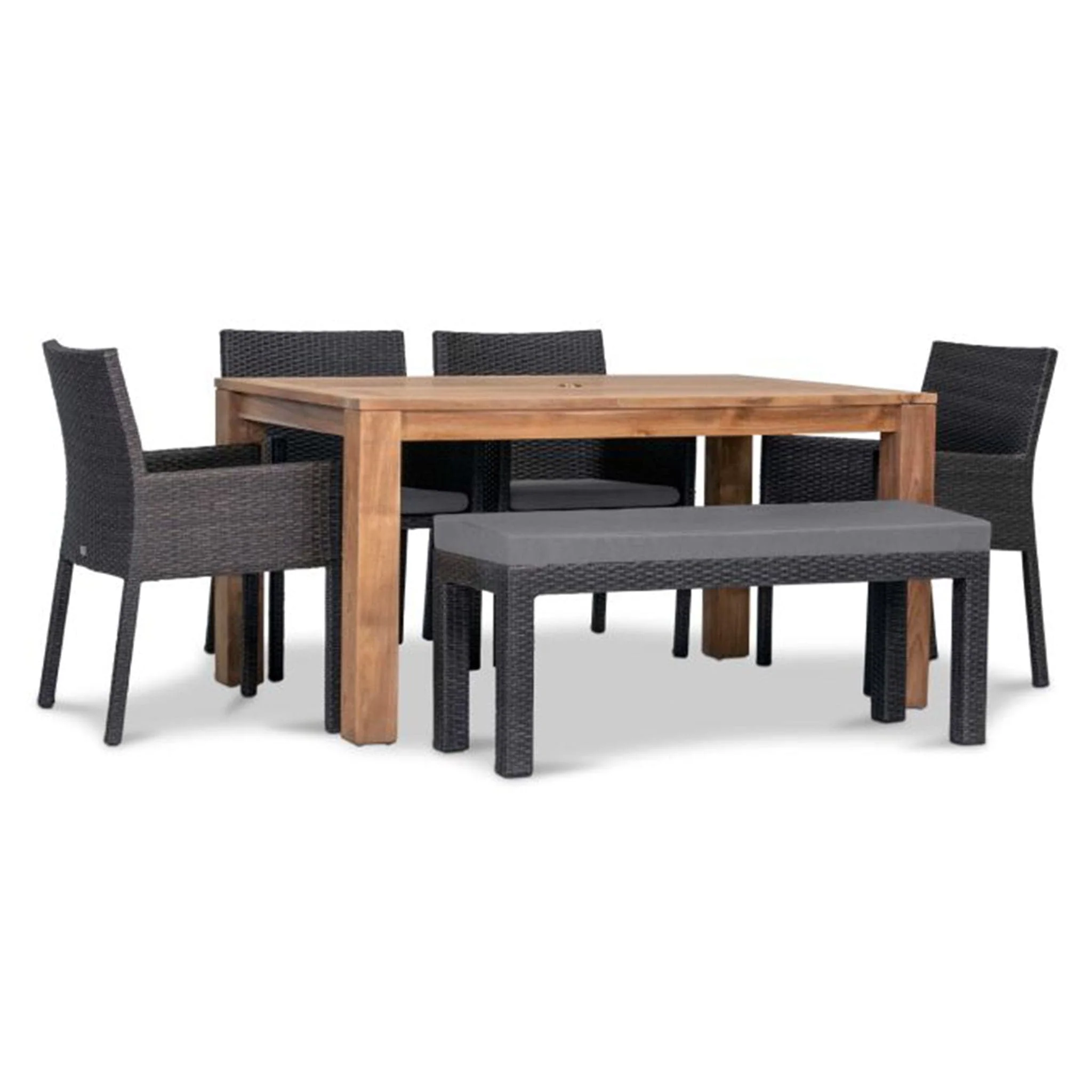 Arden Teak 6 Piece Bench Dining Set - Image 3