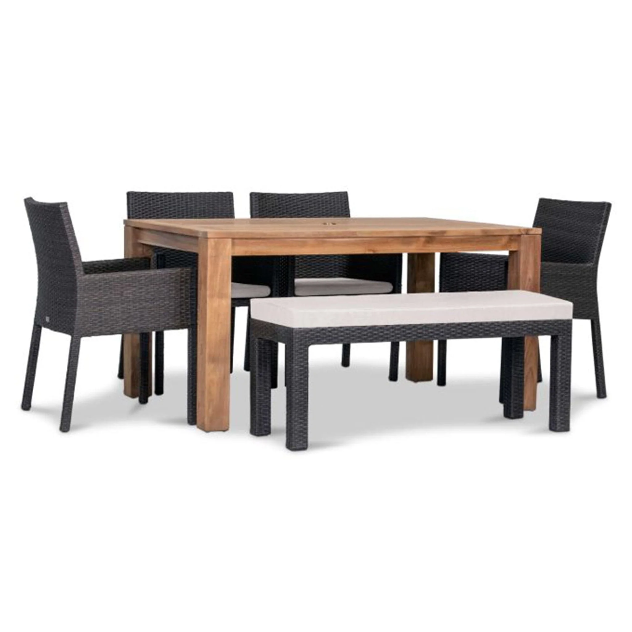 Arden Teak 6 Piece Bench Dining Set - Image 5