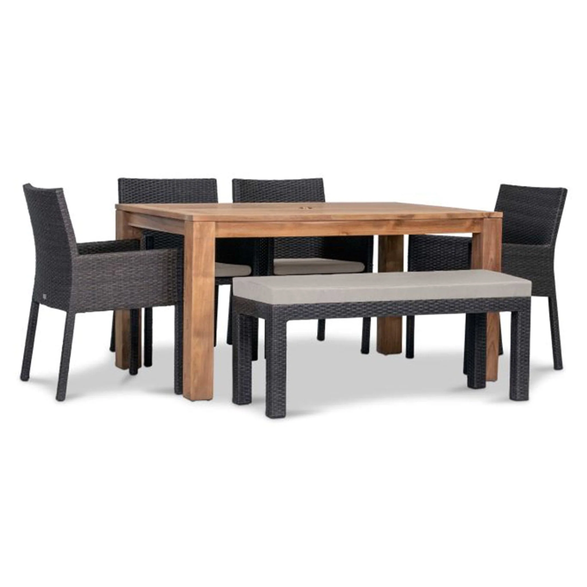 Arden Teak 6 Piece Bench Dining Set - Image 6