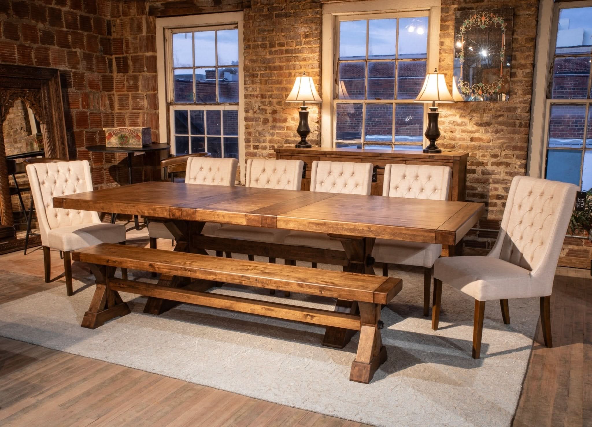Aspen Birch Wood Rustic Dining Bench - Image 3
