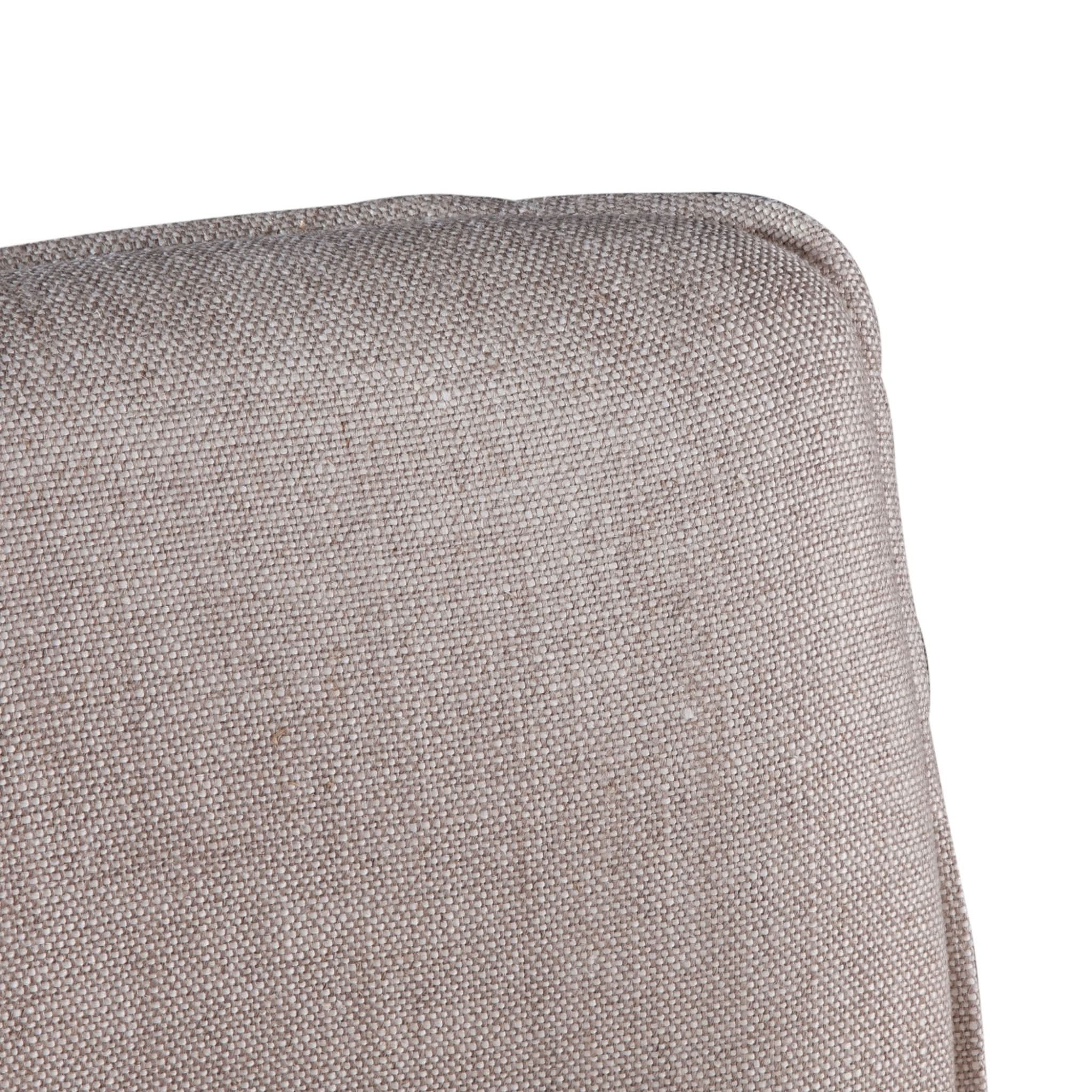 Avery Casual Linen Counter Chair with Dark Walnut Legs - Image 7