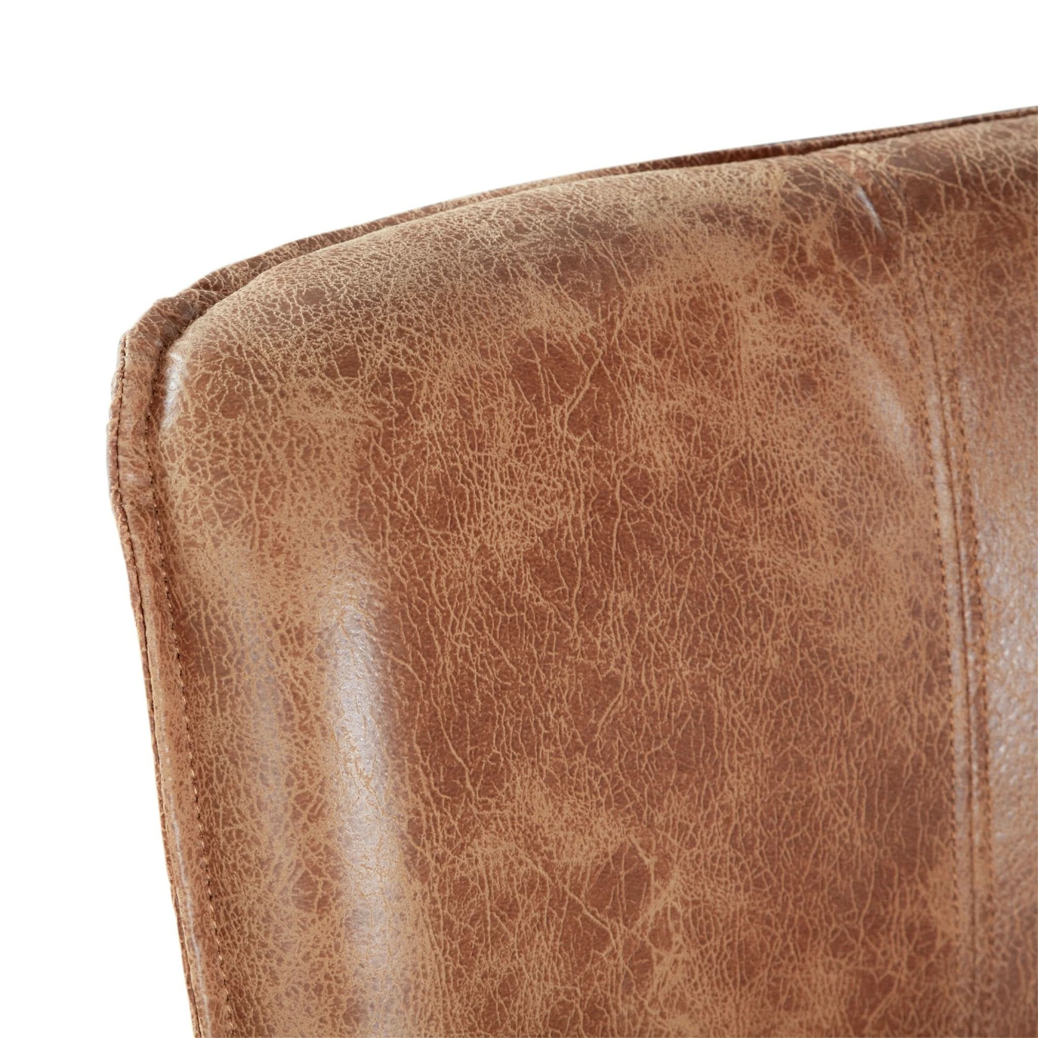 Avery Casual Vintage Tan Leather Counter Chair with Matte Brown Legs - Image 5