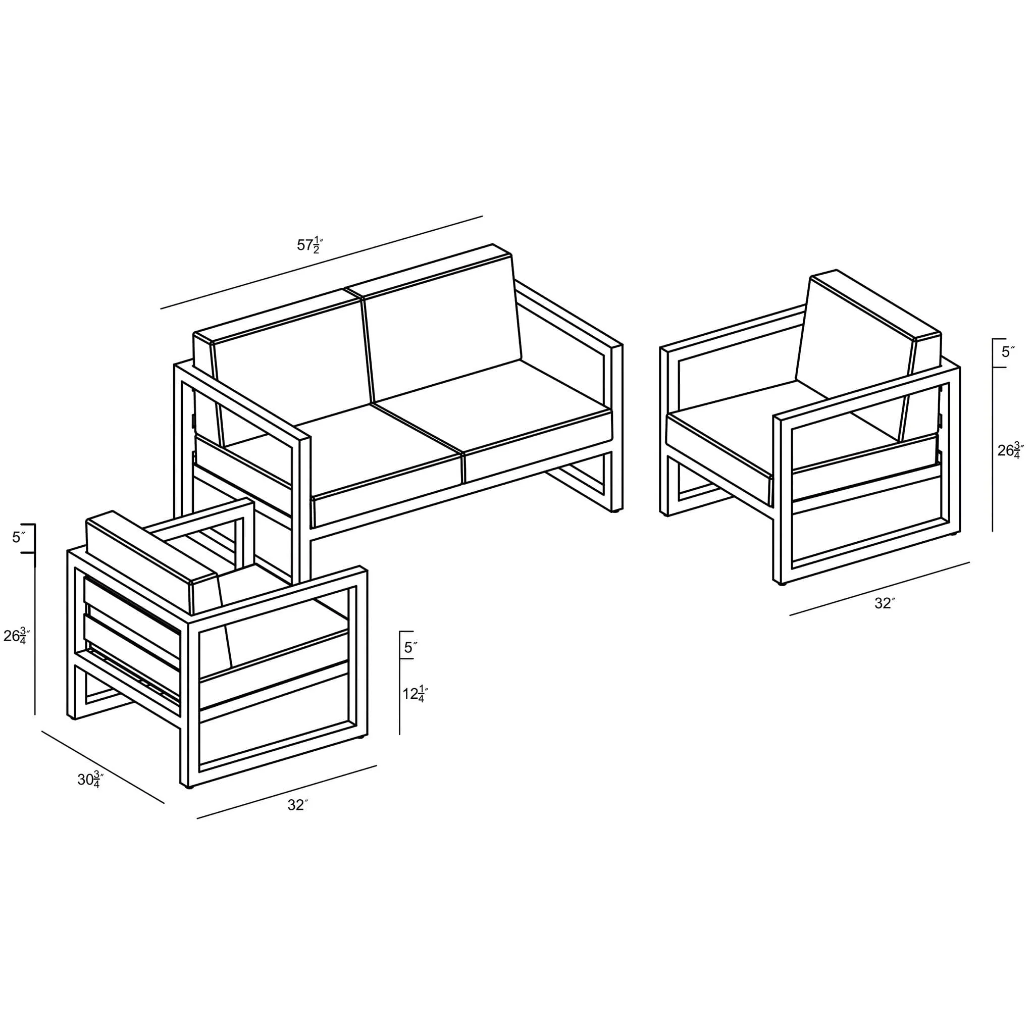 Avion 3 Piece Loveseat Set - Image 13