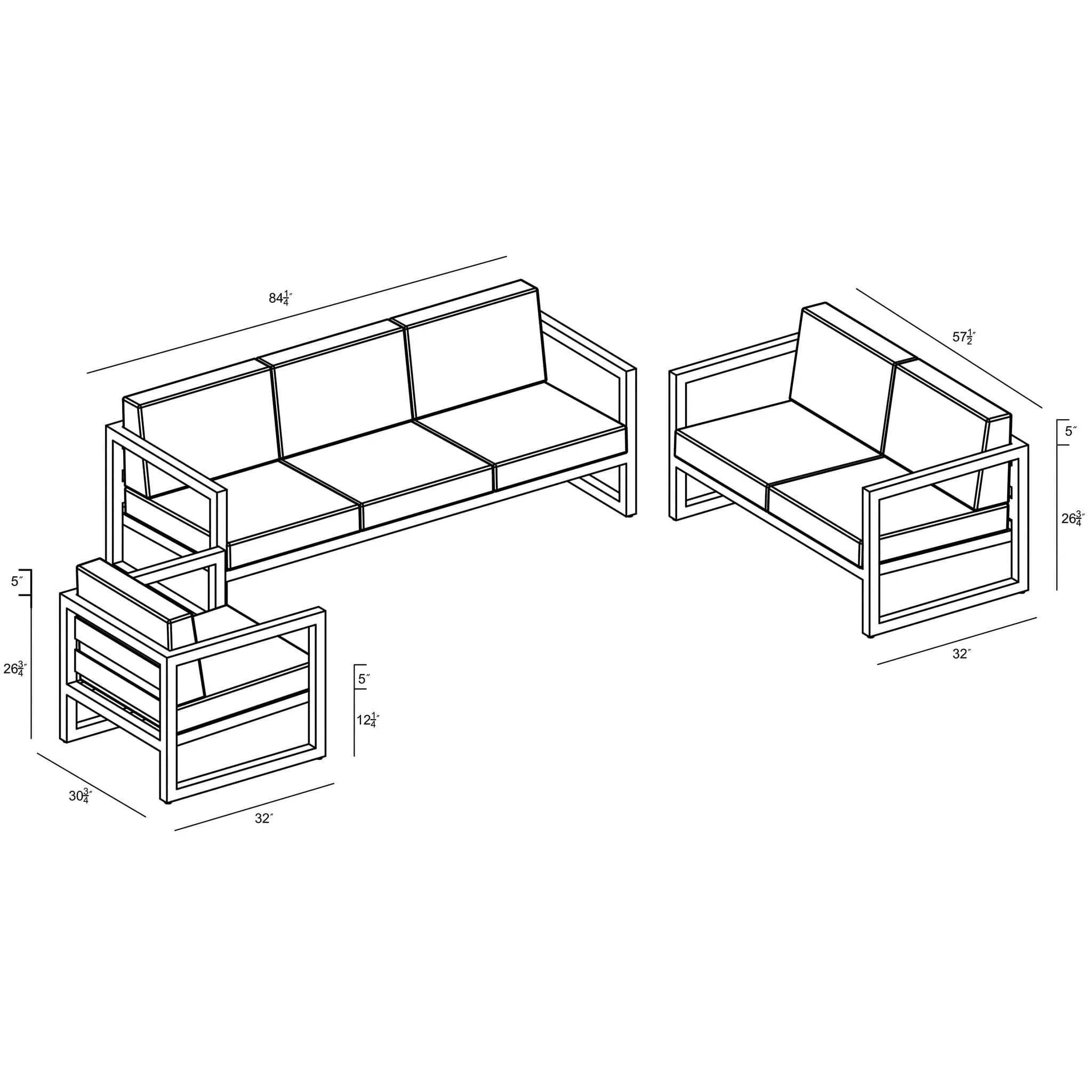 Avion 3 Piece Sofa Loveseat - Image 11