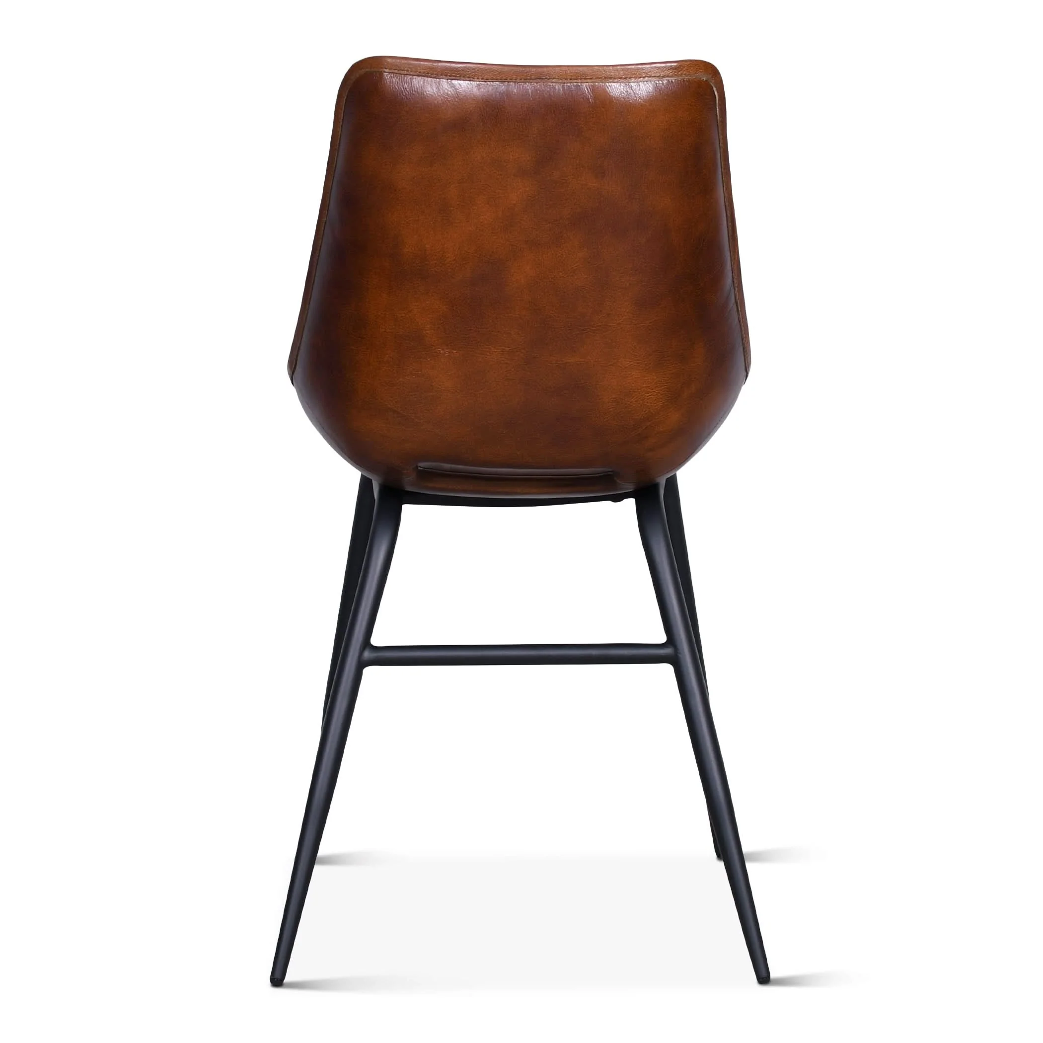 Brisbane Modern Open Back Hand Washed Leather Dining Chair - Image 10
