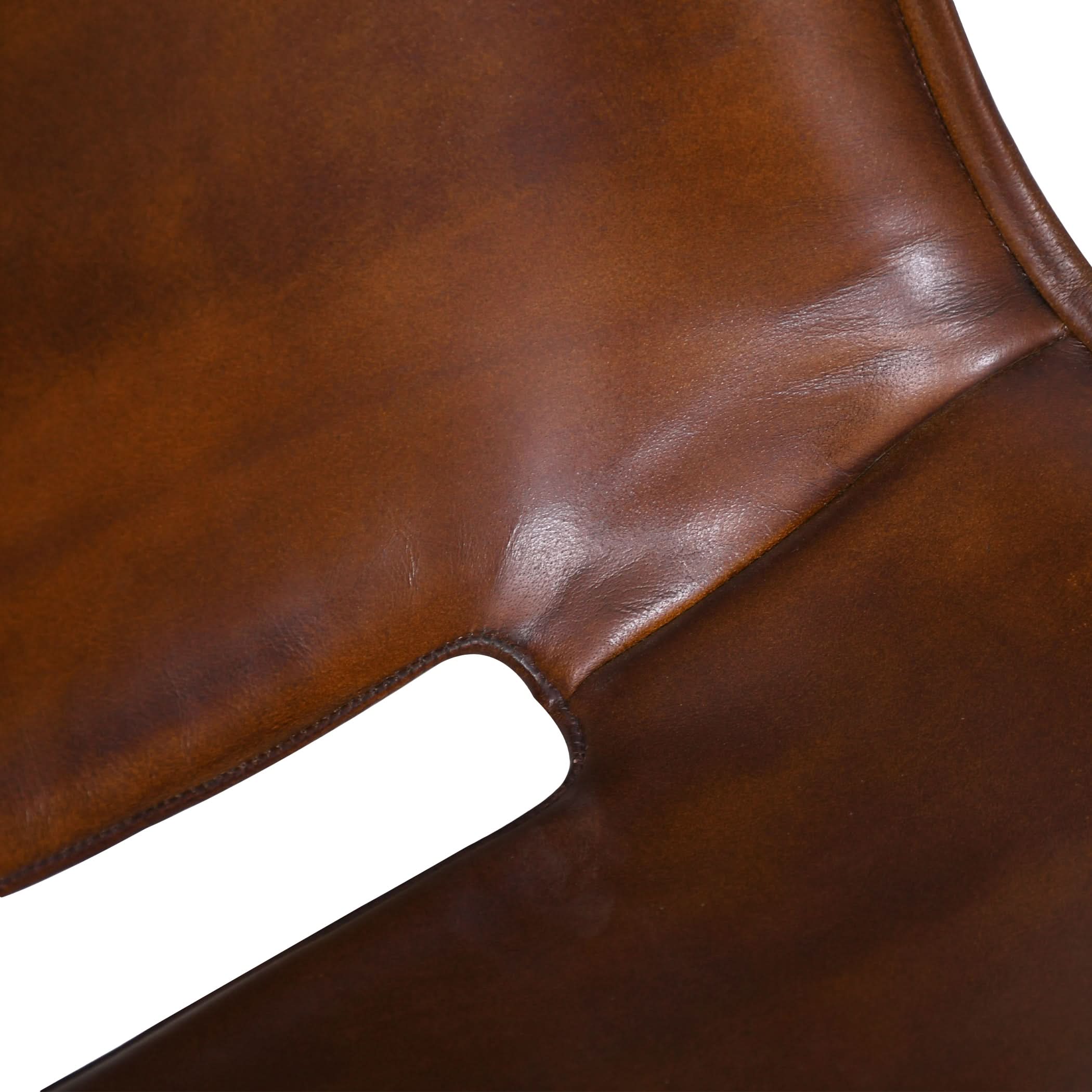 Brisbane Modern Open Back Hand Washed Leather Dining Chair - Image 12