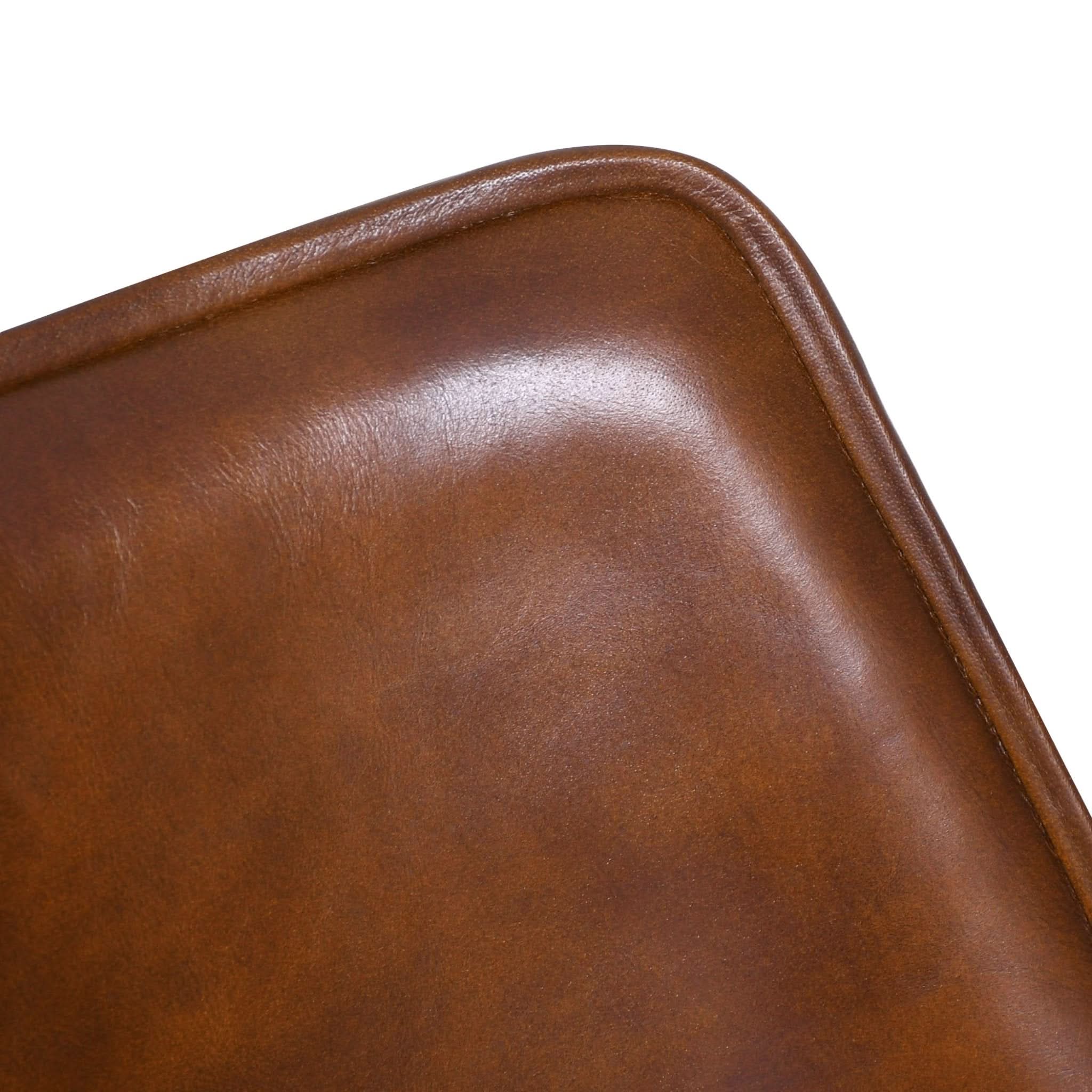 Brisbane Modern Open Back Hand Washed Leather Dining Chair - Image 14