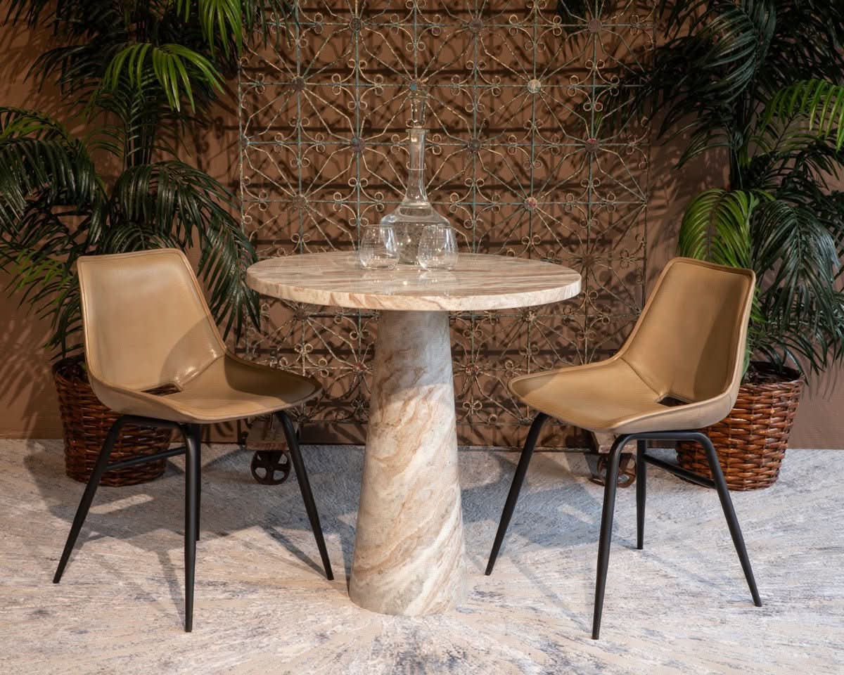 Brisbane Modern Open Back Hand Washed Leather Dining Chair - Image 4