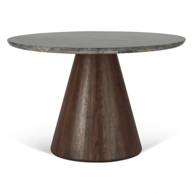 Caldera 48" Lava Marble Dining Table with Dark Oak Base