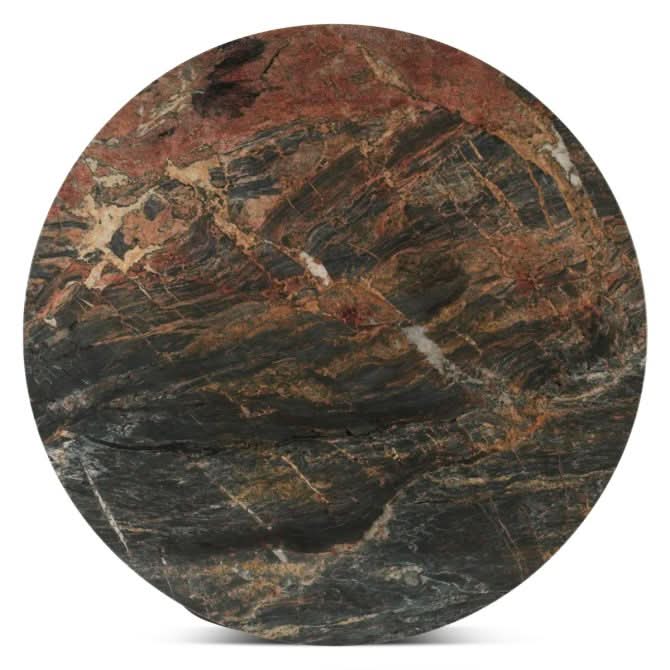 Caldera 48" Lava Marble Dining Table with Dark Oak Base - Image 5