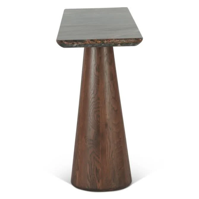 Caldera Lava Marble Console Table with Dark Oak Base - Image 5