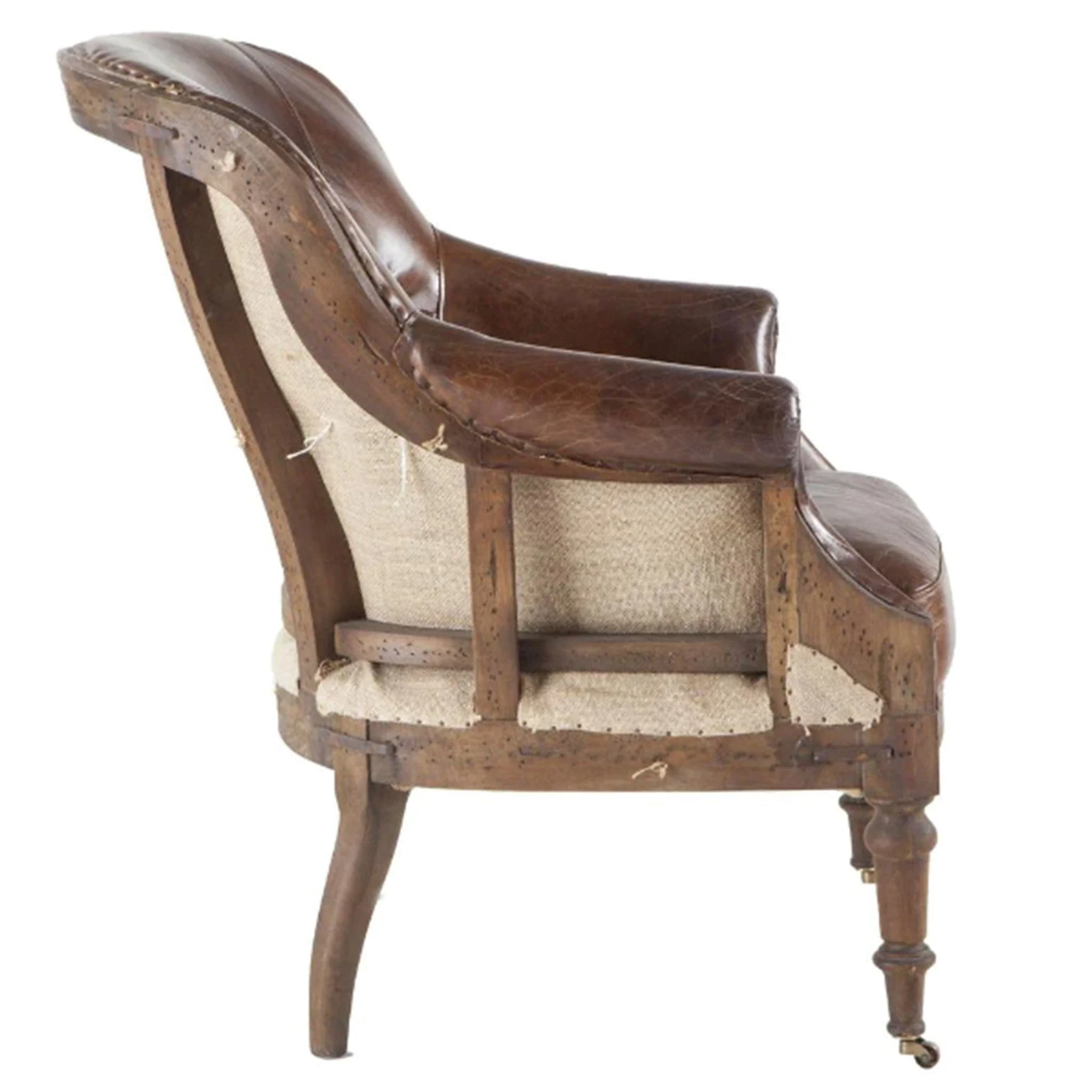 Charles Leather Rolled Armchair - Image 5