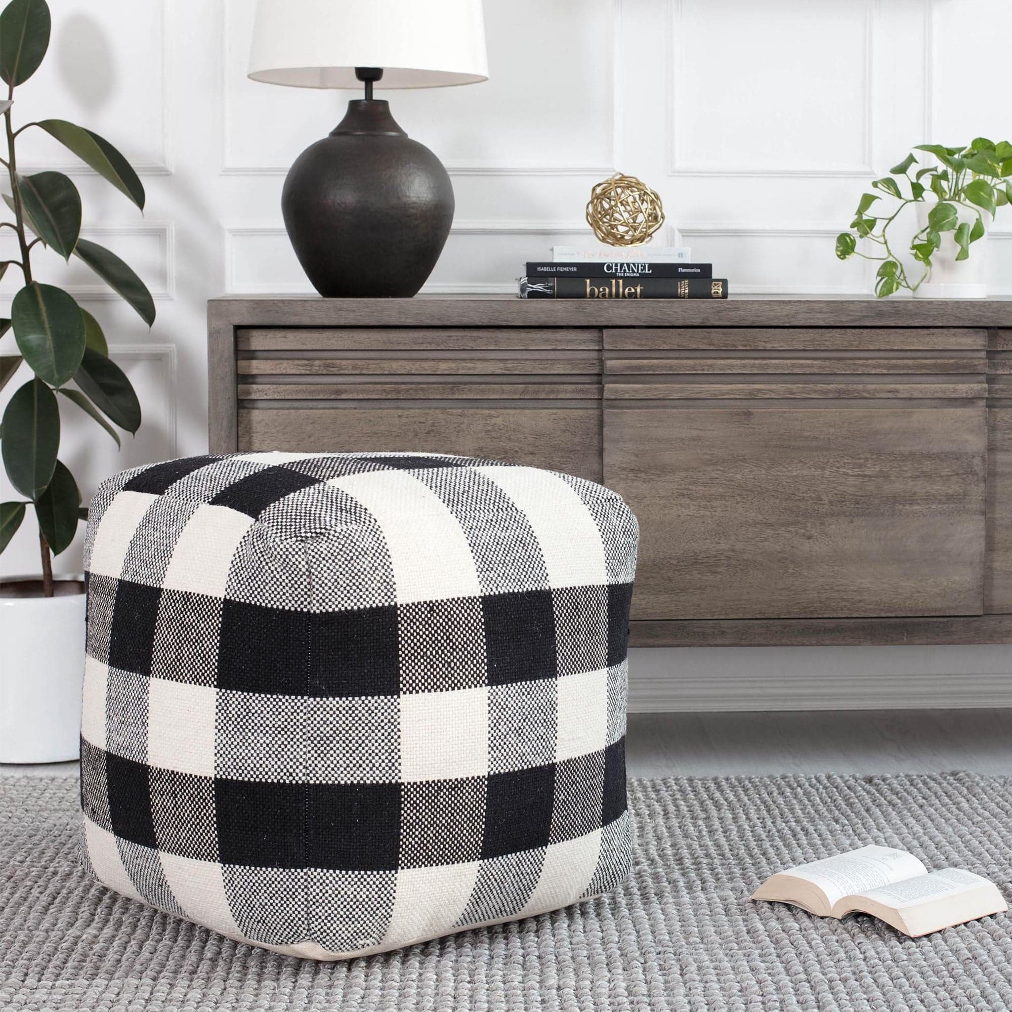 Checkered Sky Pouf - Image 4