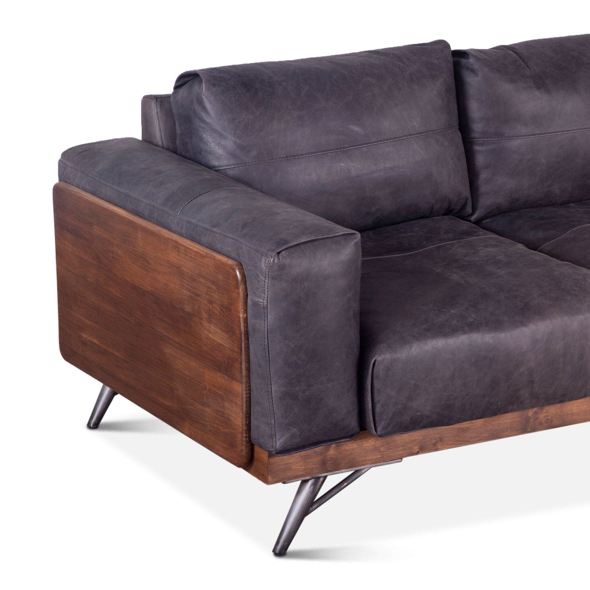Chiavari Mid Century Leather Sofa - Image 4