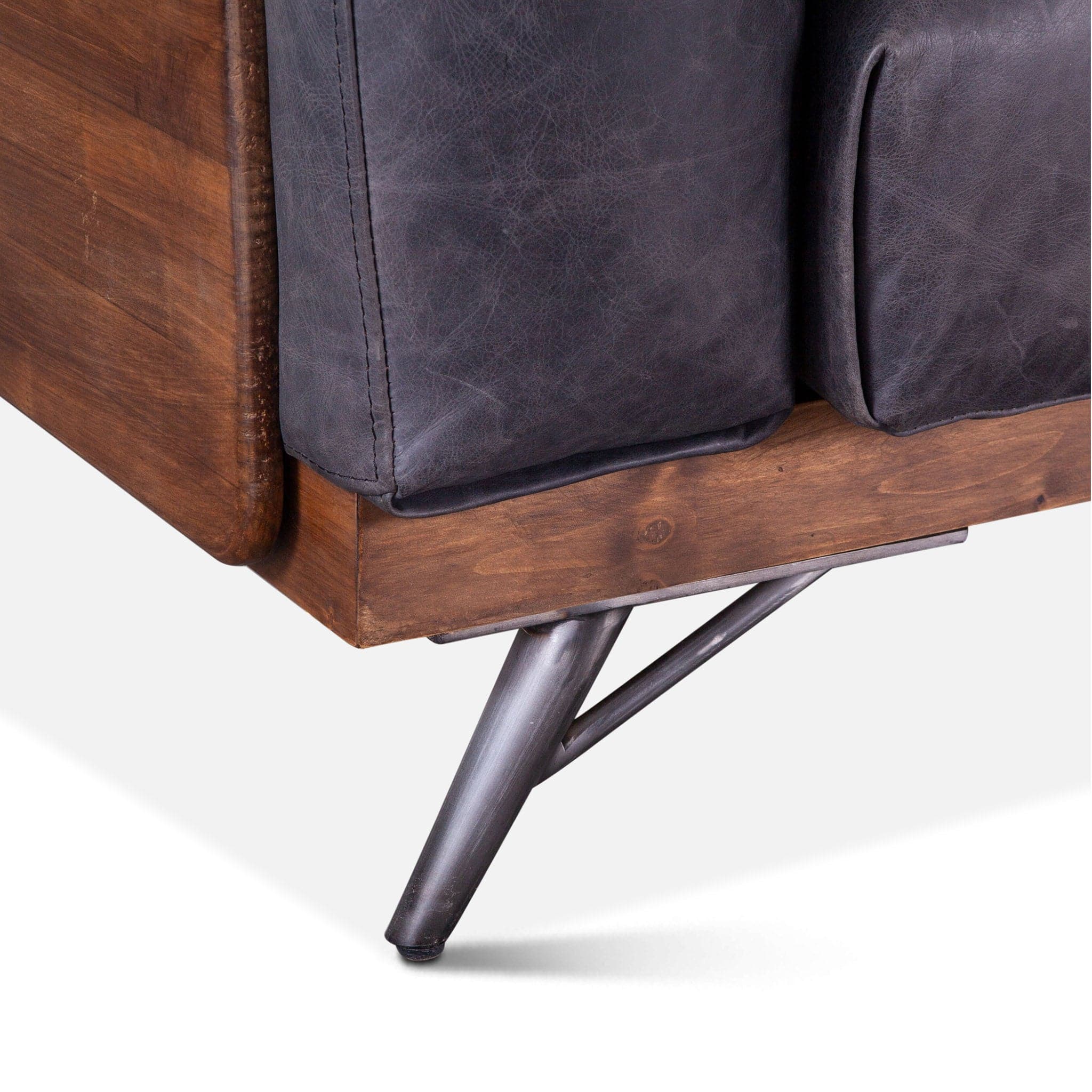 Chiavari Mid Century Leather Sofa - Image 5