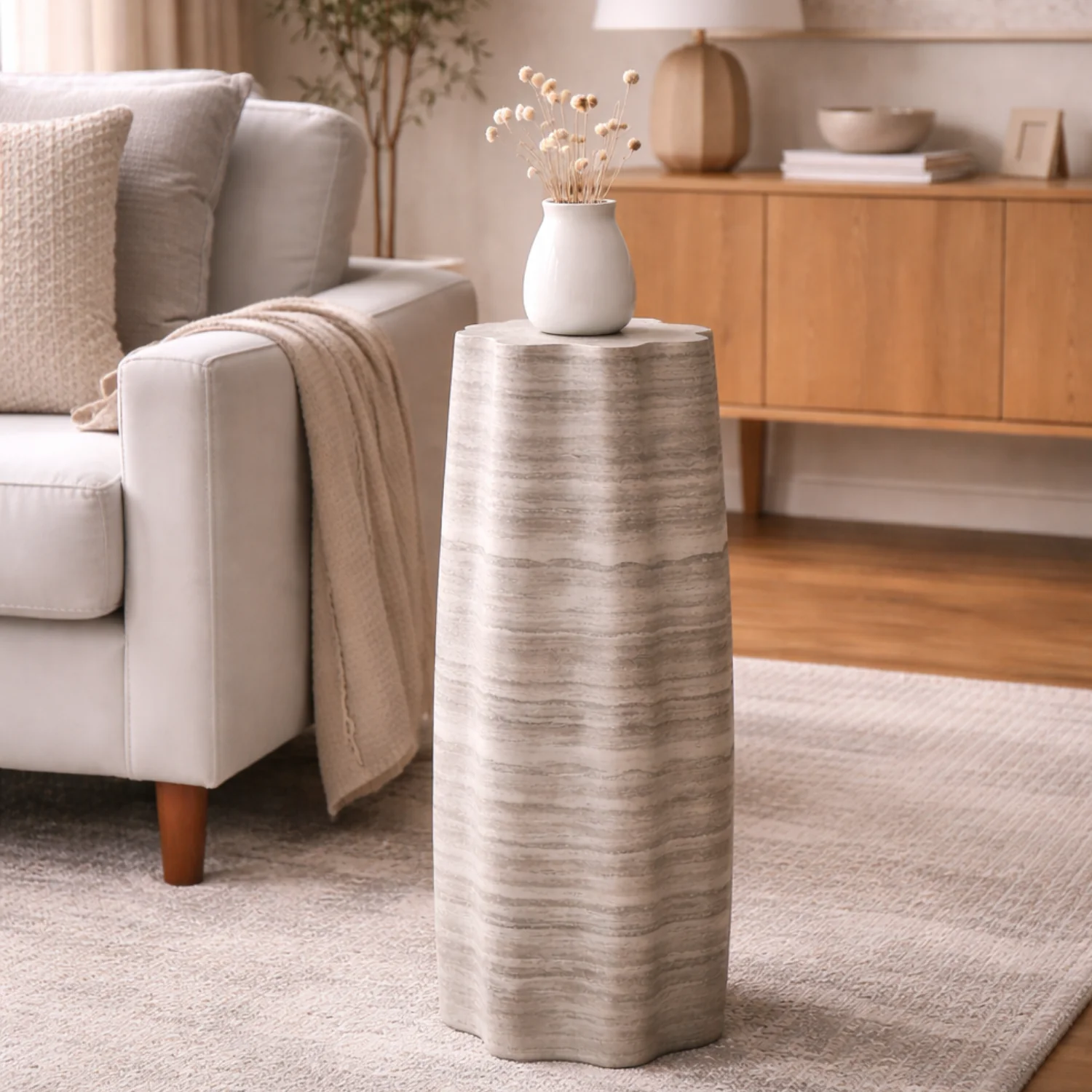 Clara Pedestal Side Table - Image 6