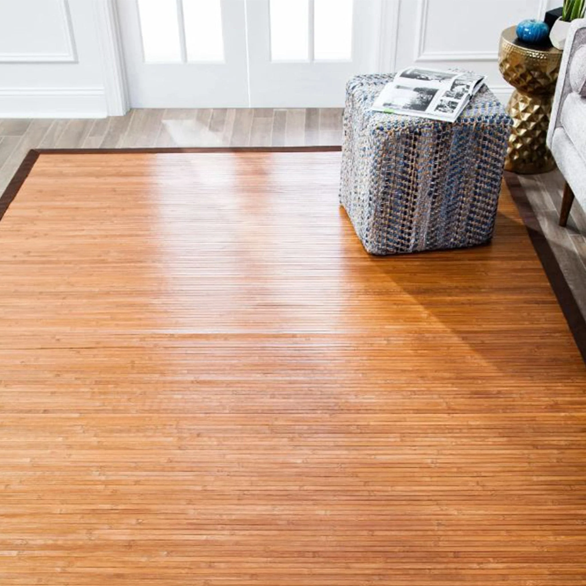 Contemporary Chocolate Bamboo Rug - Image 7
