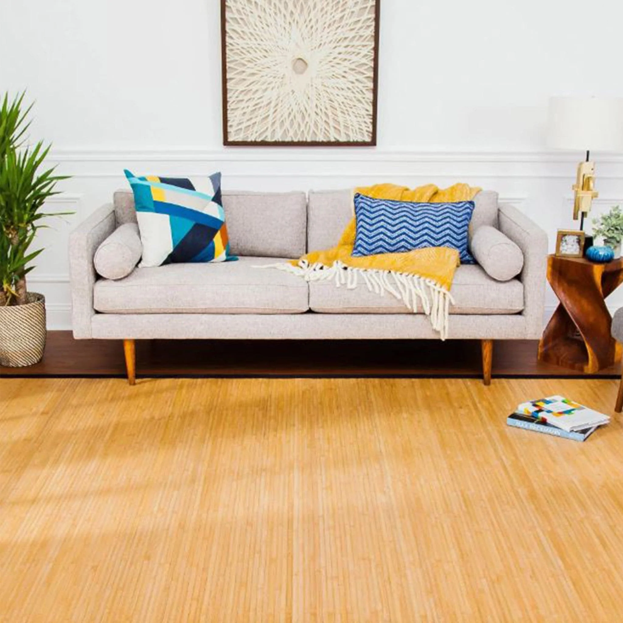 Contemporary Natural Bamboo Rug - Image 6