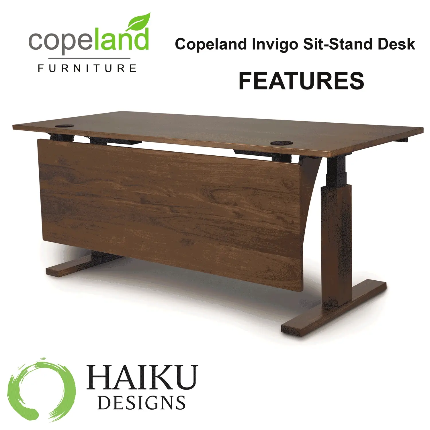Copeland Invigo Executive Sit-Stand Desk Oak - Image 4
