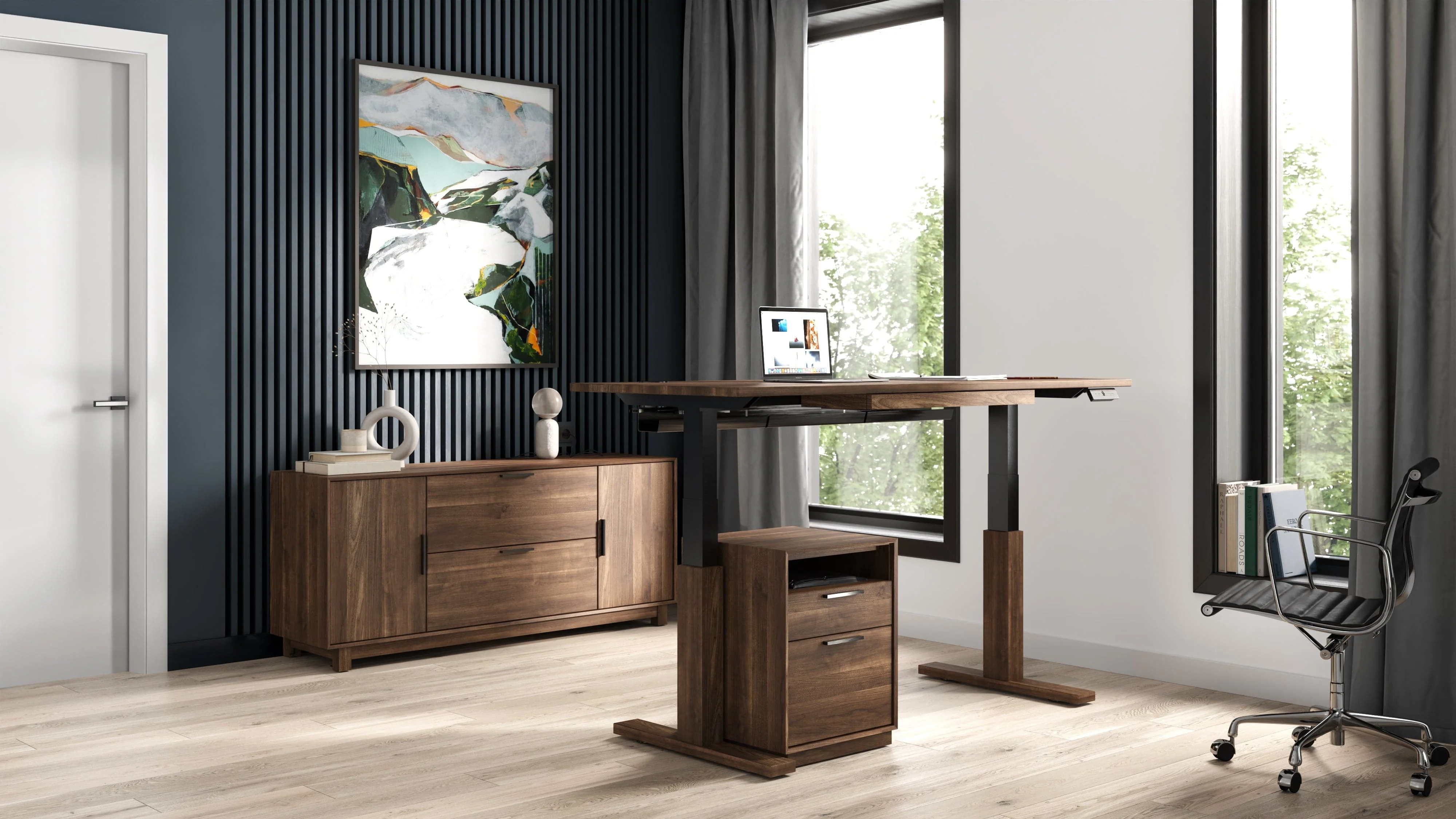 Copeland Invigo Executive Sit-Stand Desk Walnut - Image 6