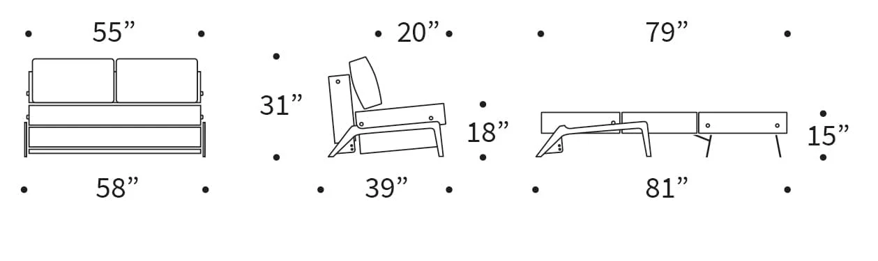 Cubed Full Size Sofa Bed With Dark Wood Legs - Image 8