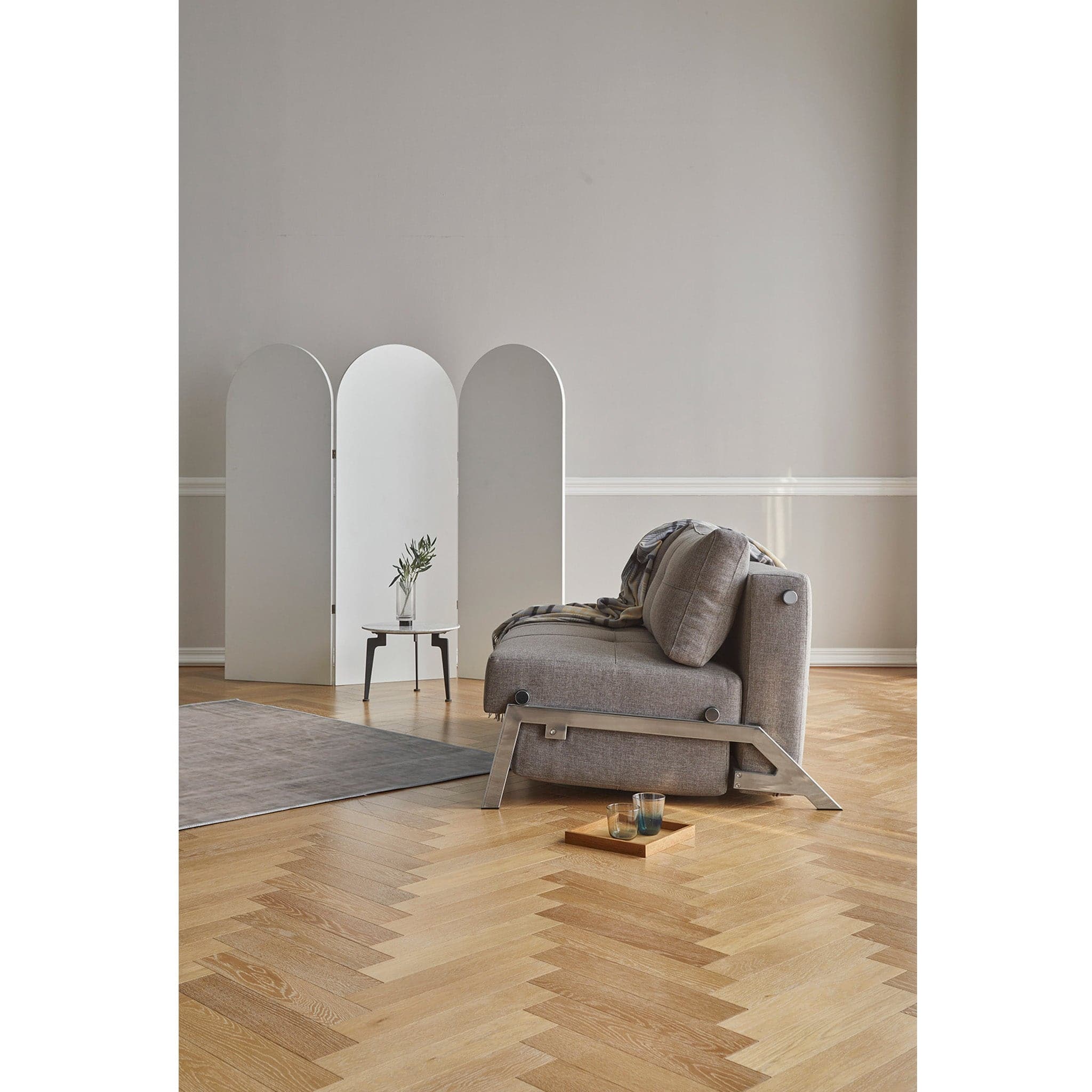Cubed Queen size Sofa Bed With Chrome Legs - Image 10