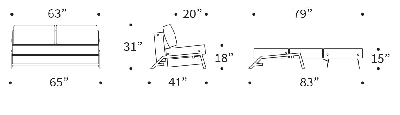 Cubed Queen size Sofa Bed With Chrome Legs - Image 11