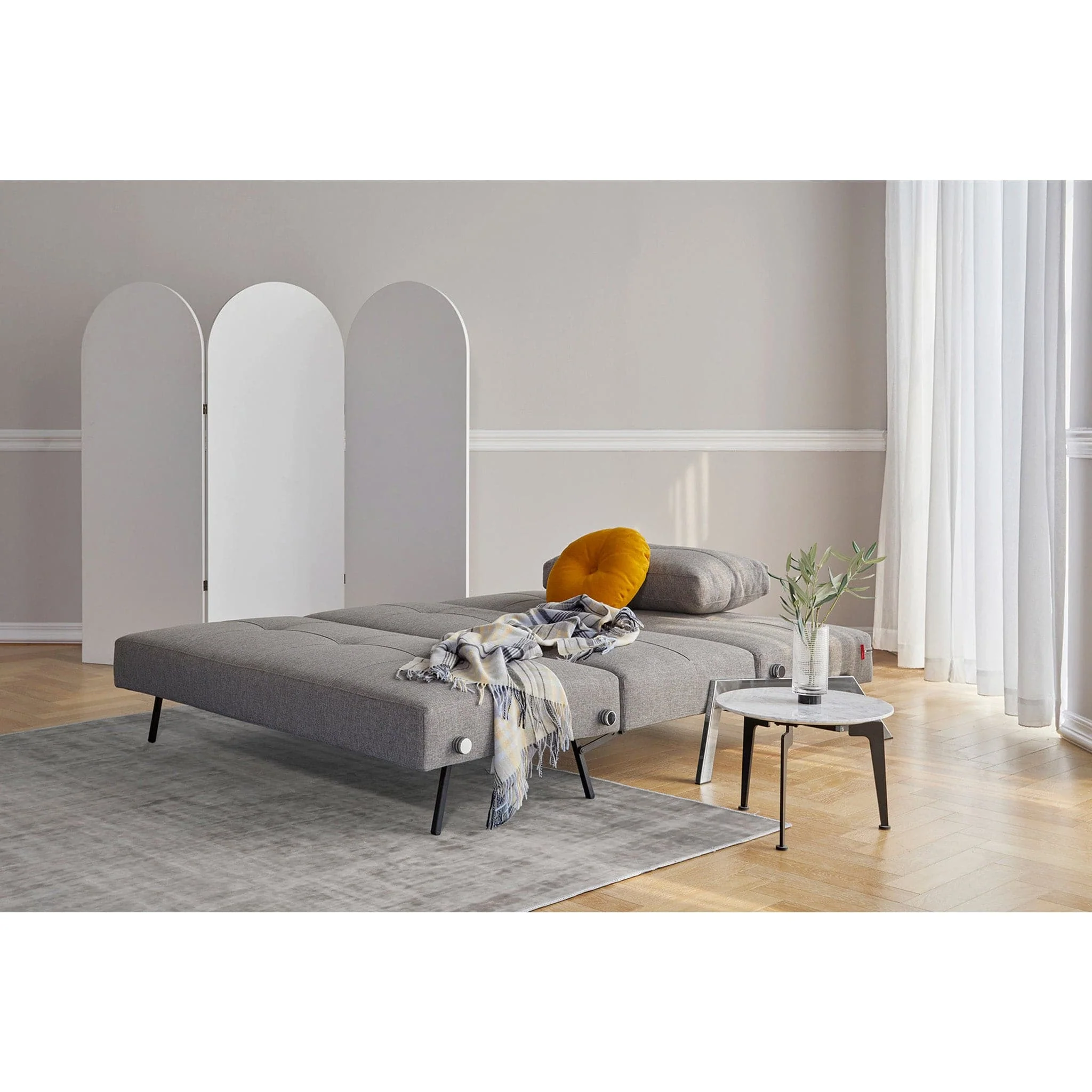 Cubed Queen size Sofa Bed With Chrome Legs - Image 3