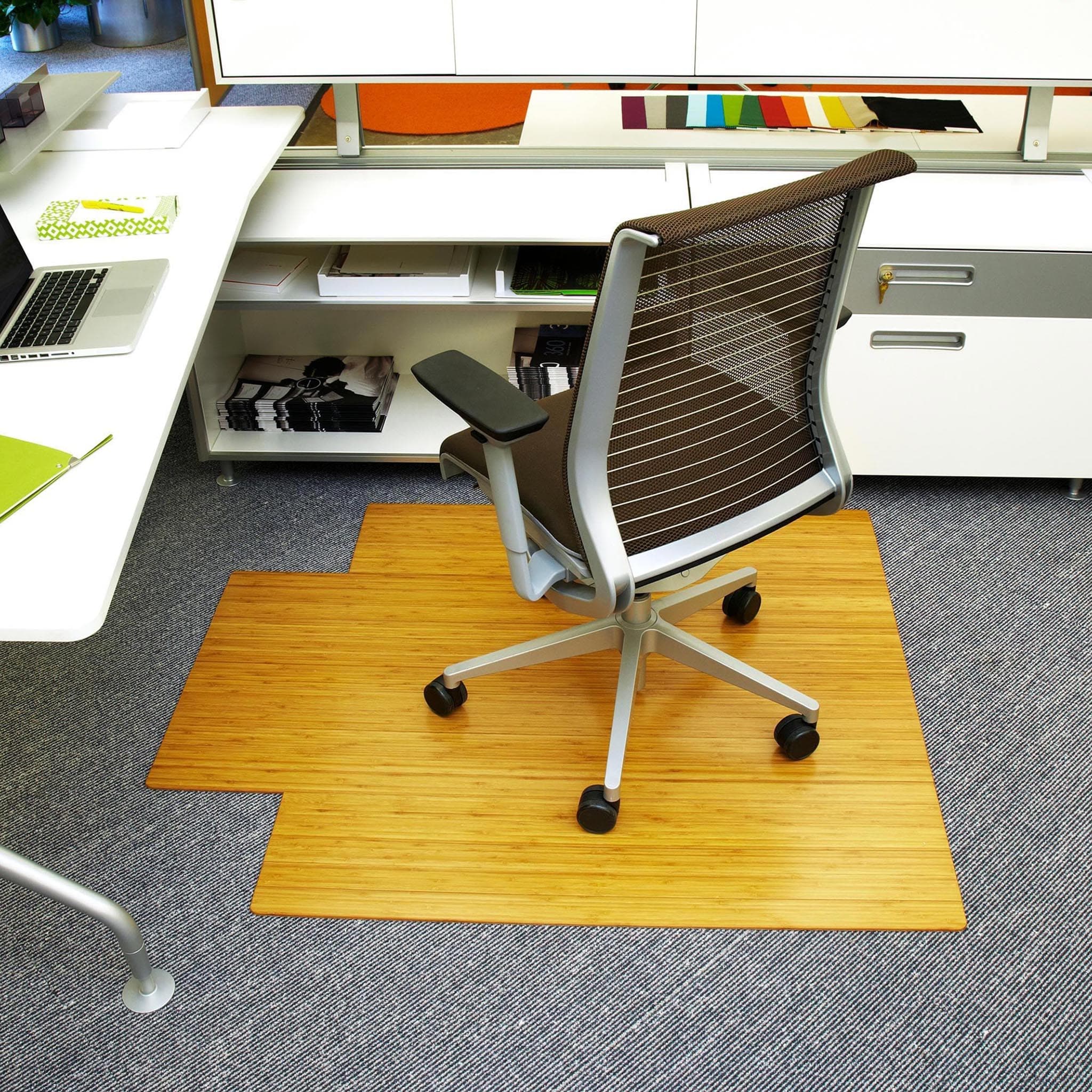 Deluxe Bamboo Chair Mat with Lip - Image 3