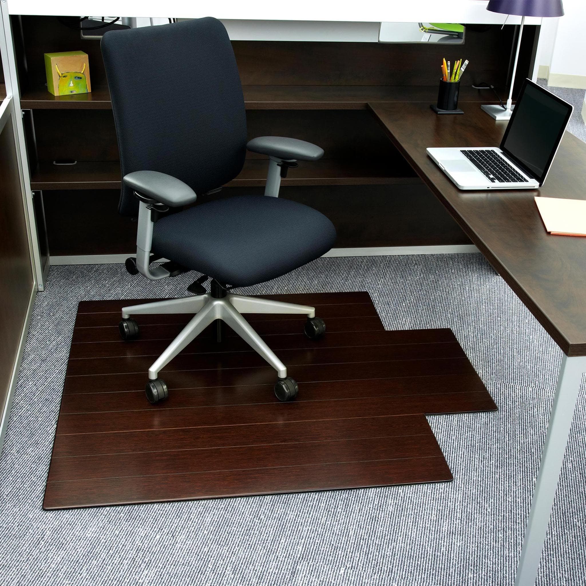 Deluxe Bamboo Chair Mat with Lip - Image 5